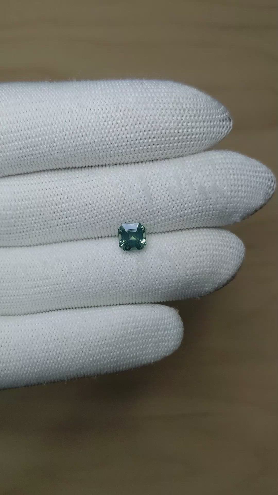 2.05 Ct. Bluish Green Sapphire from Madagascar Size Video