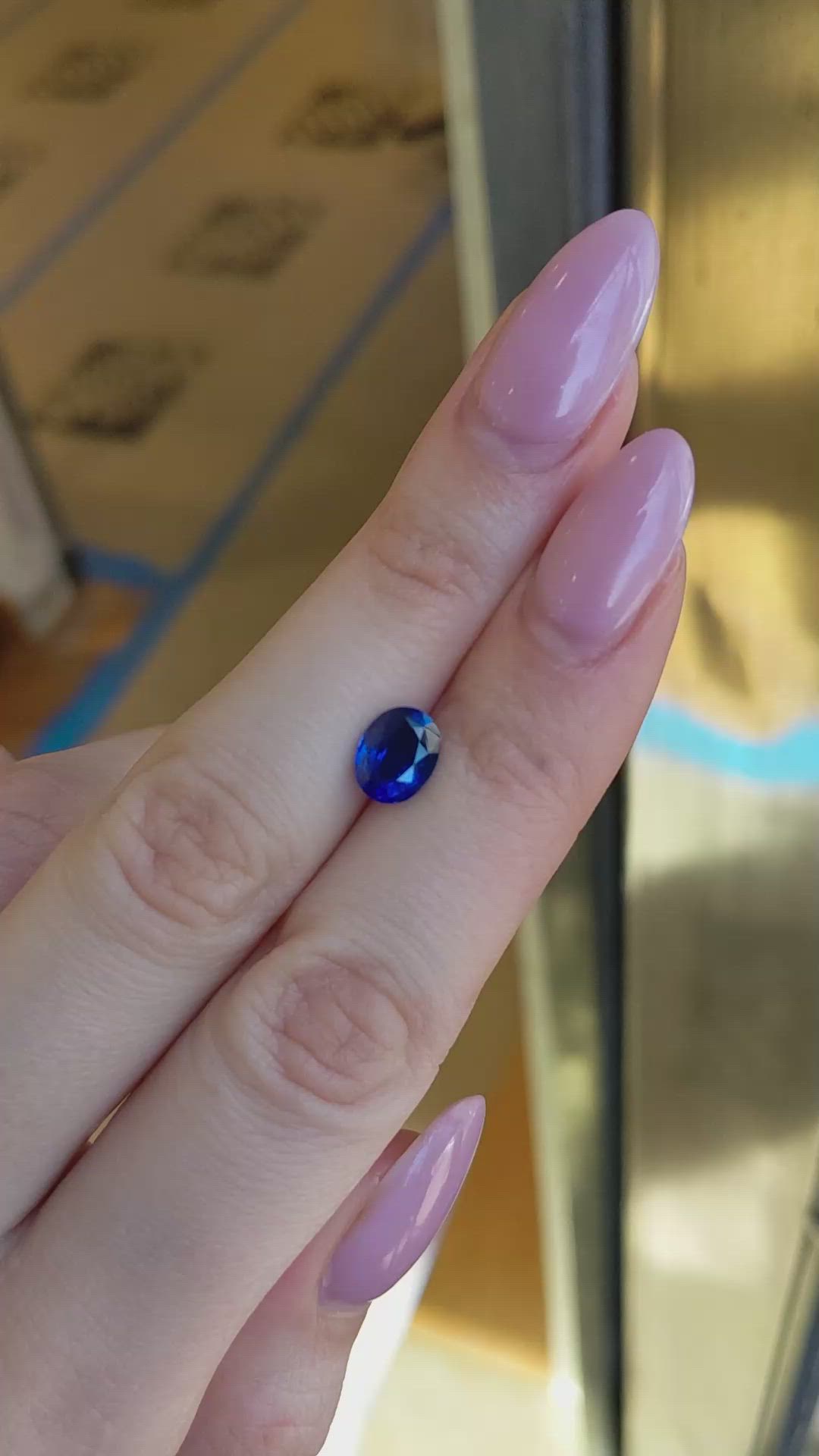 2.00 Ct. Blue Sapphire from Ceylon (Sri Lanka) Size Video