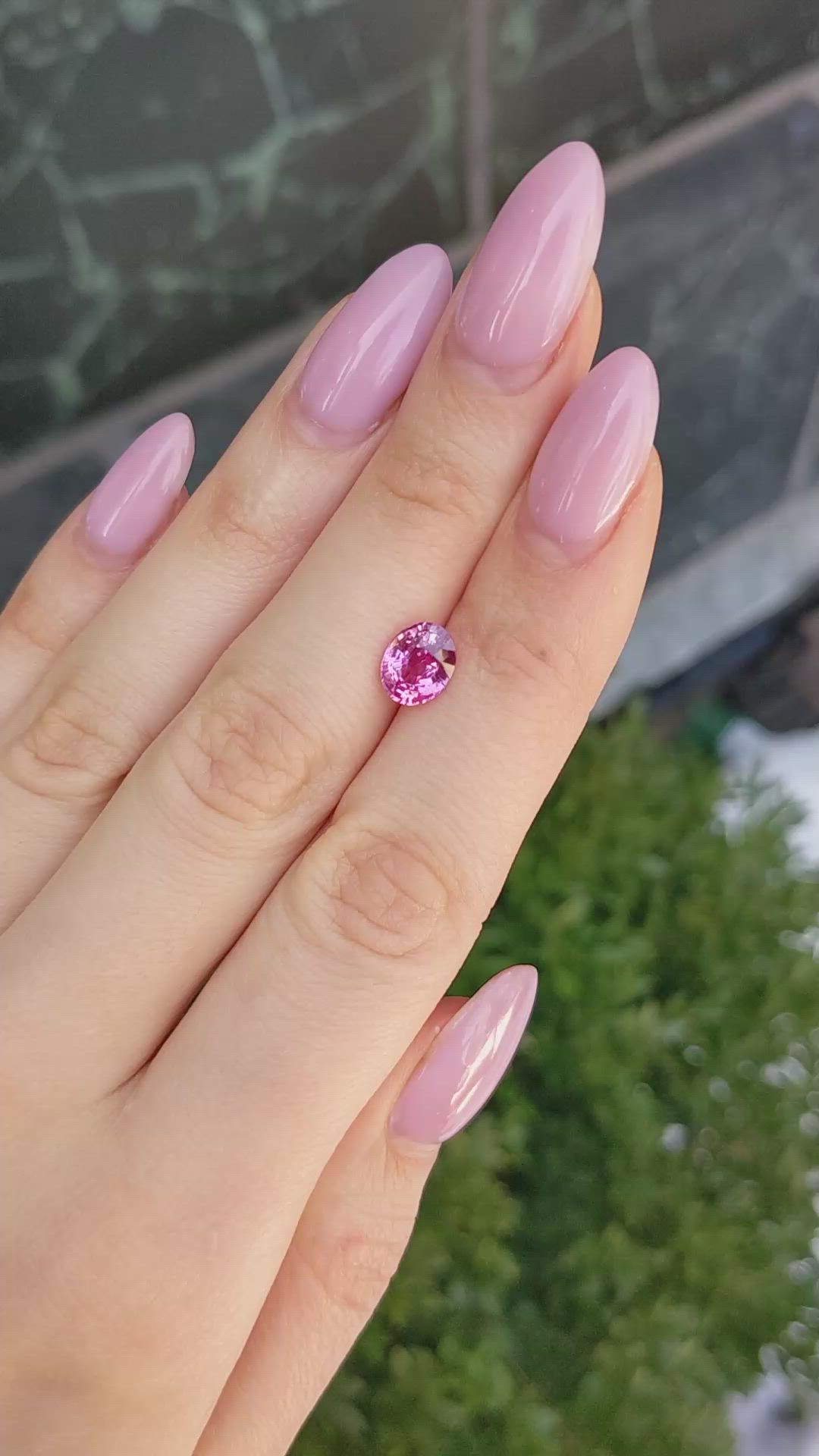 2.03 Ct. Pink Sapphire from Ceylon (Sri Lanka) Size Video