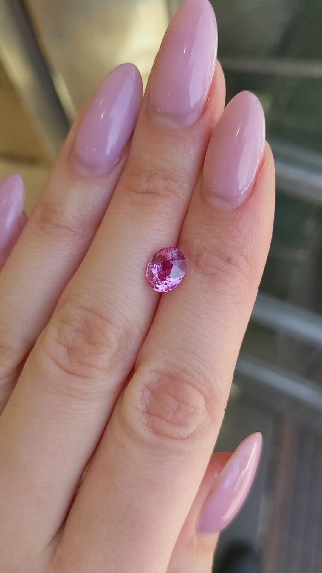 2.03 Ct. Pink Sapphire from Ceylon (Sri Lanka) Size Video