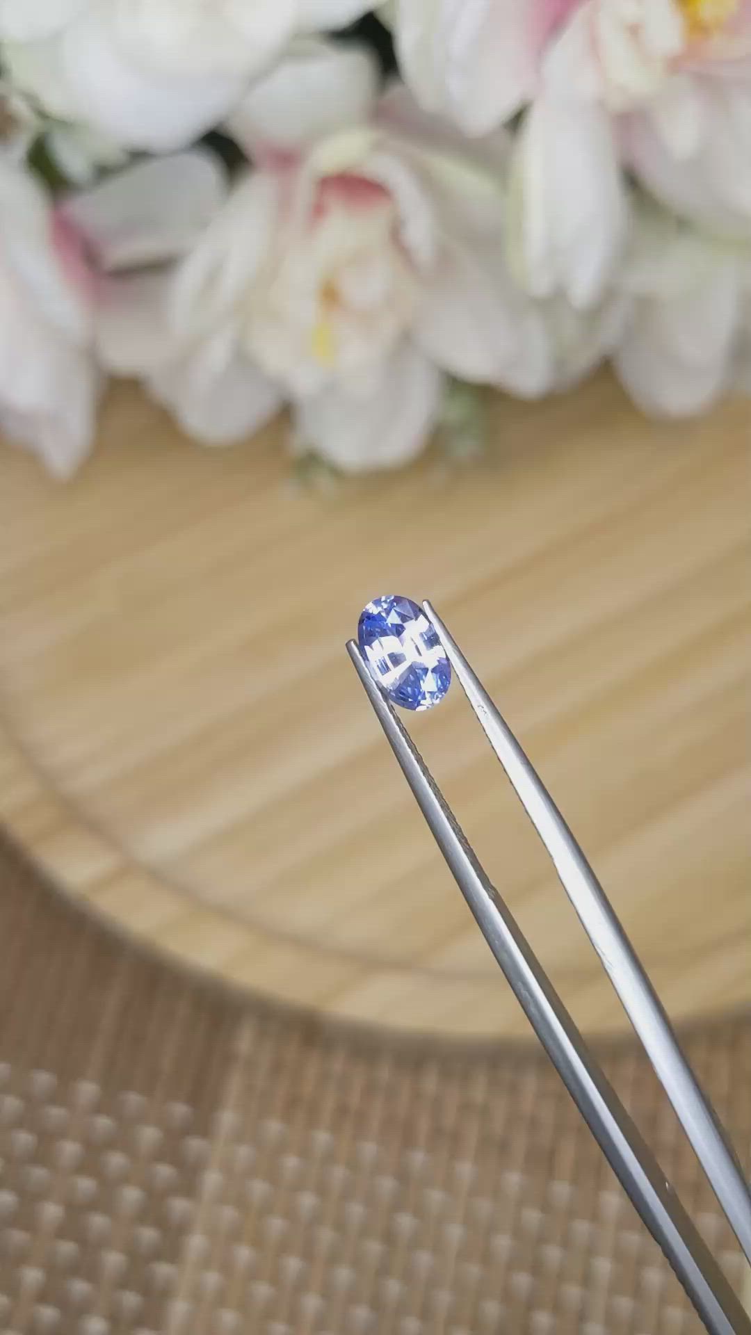 1.28 Ct. Blue Sapphire from Ceylon (Sri Lanka) Size Video