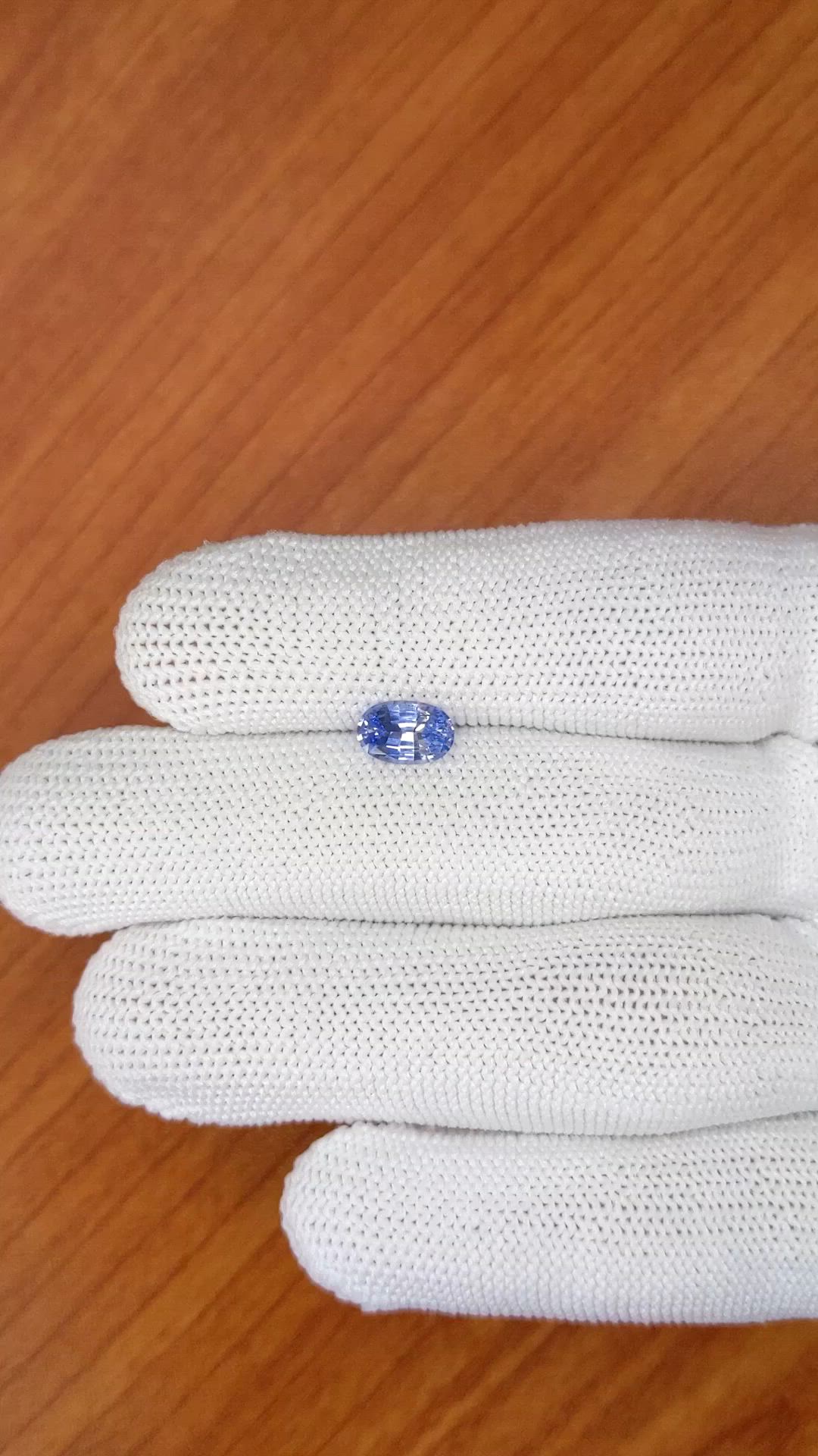 1.28 Ct. Blue Sapphire from Ceylon (Sri Lanka) Size Video