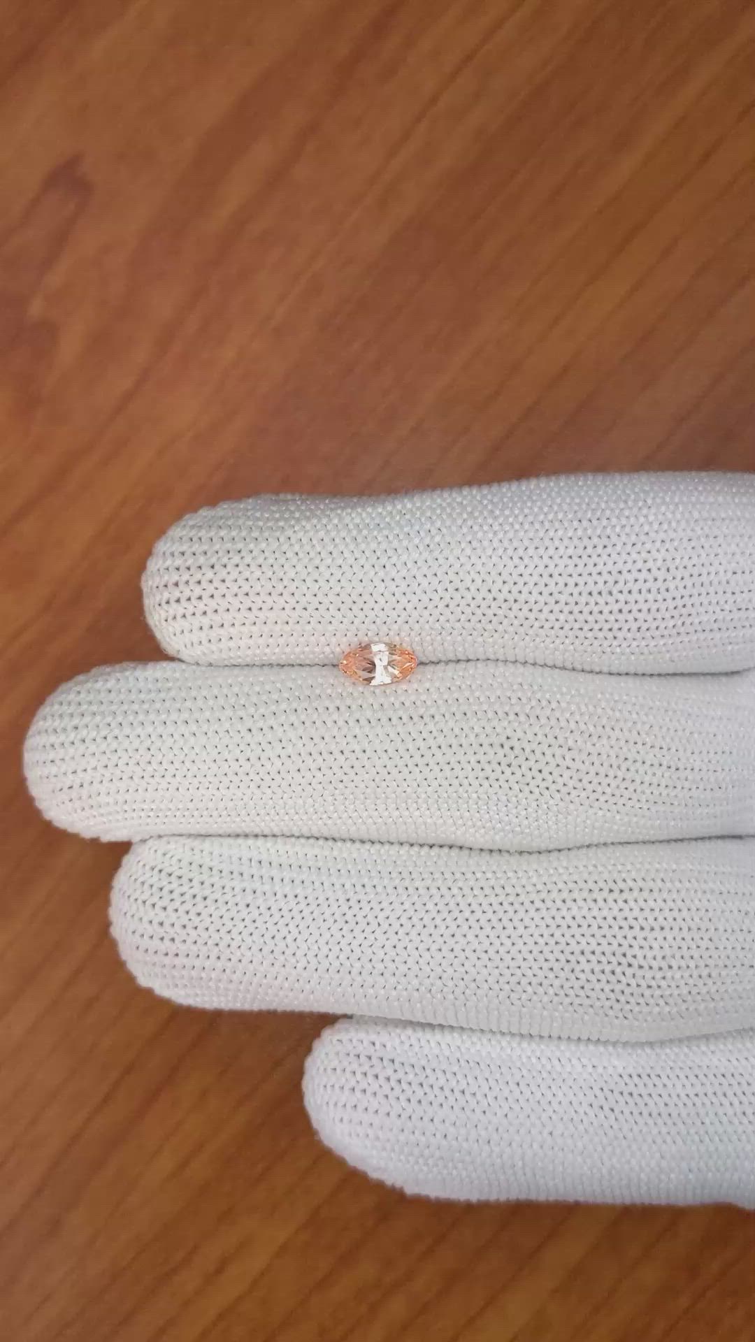 0.73 Ct. Padparadscha Sapphire from Ceylon (Sri Lanka) Size Video