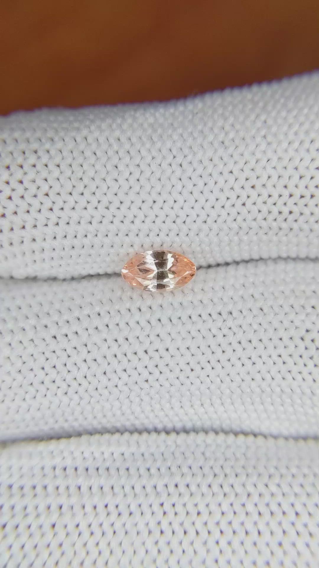 0.73 Ct. Padparadscha Sapphire from Ceylon (Sri Lanka) Size Video