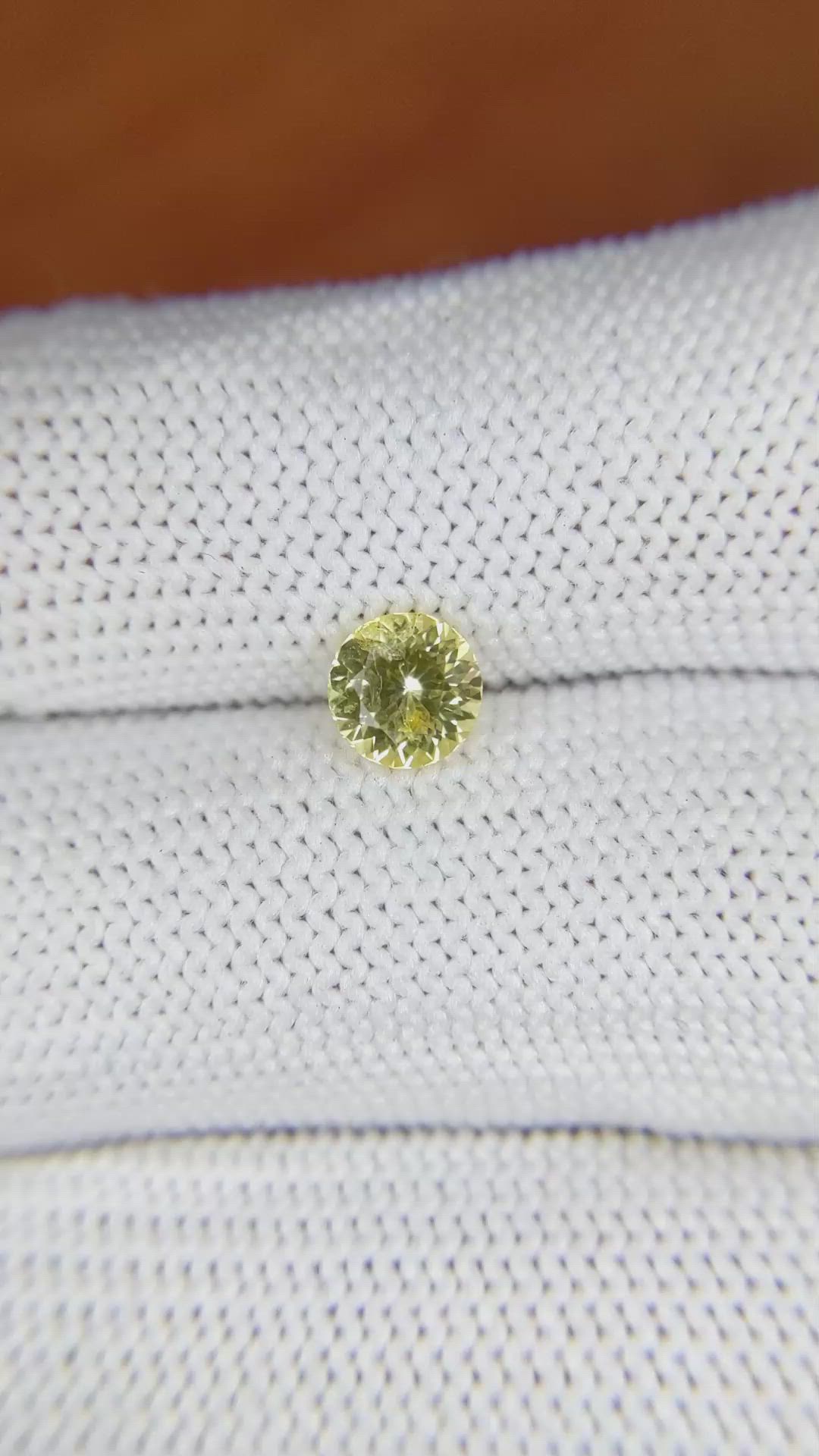 0.83 Ct. Yellow Sapphire from Ceylon (Sri Lanka) Size Video