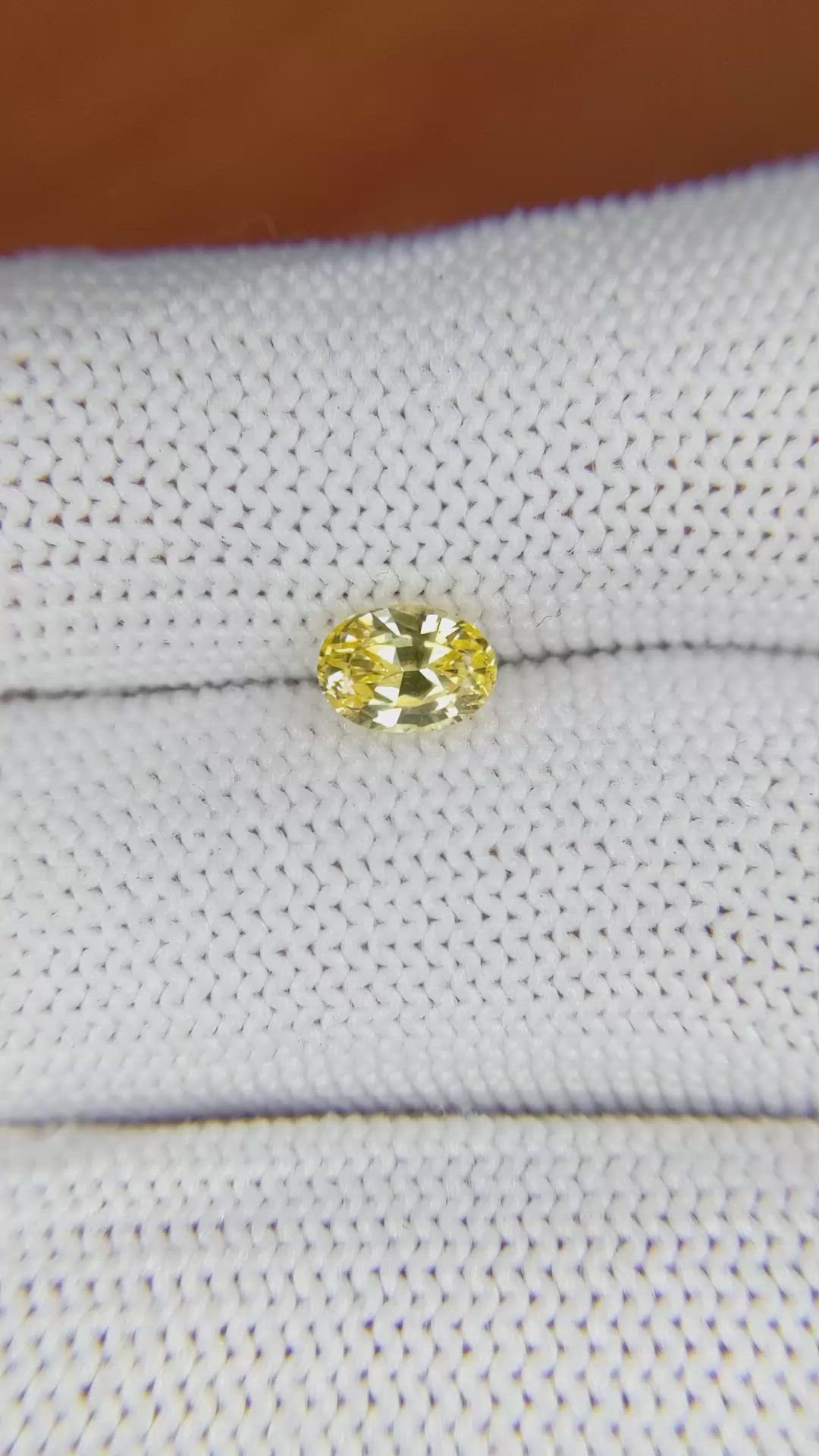 1.05 Ct. Yellow Sapphire from Ceylon (Sri Lanka) Size Video