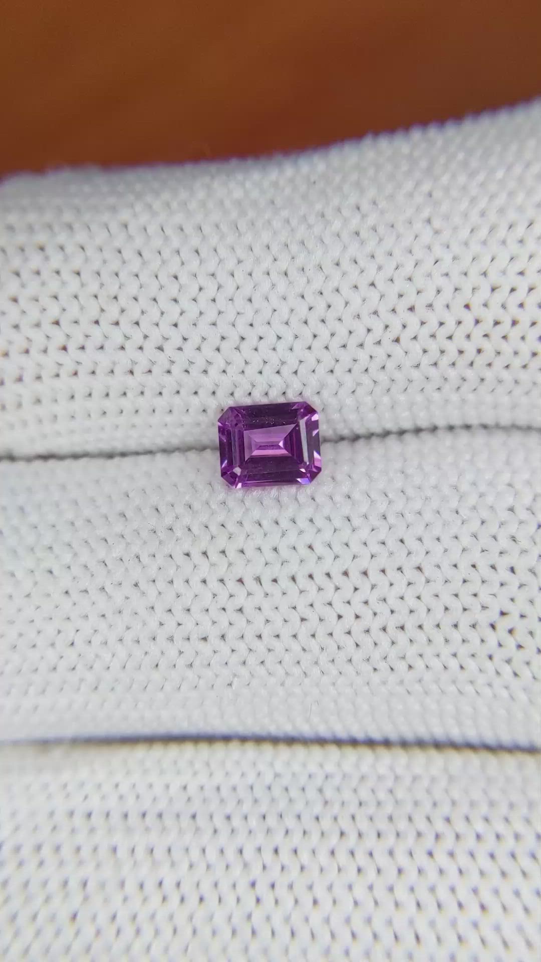 0.61 Ct. Purplish Pink Sapphire from Ceylon (Sri Lanka) Size Video