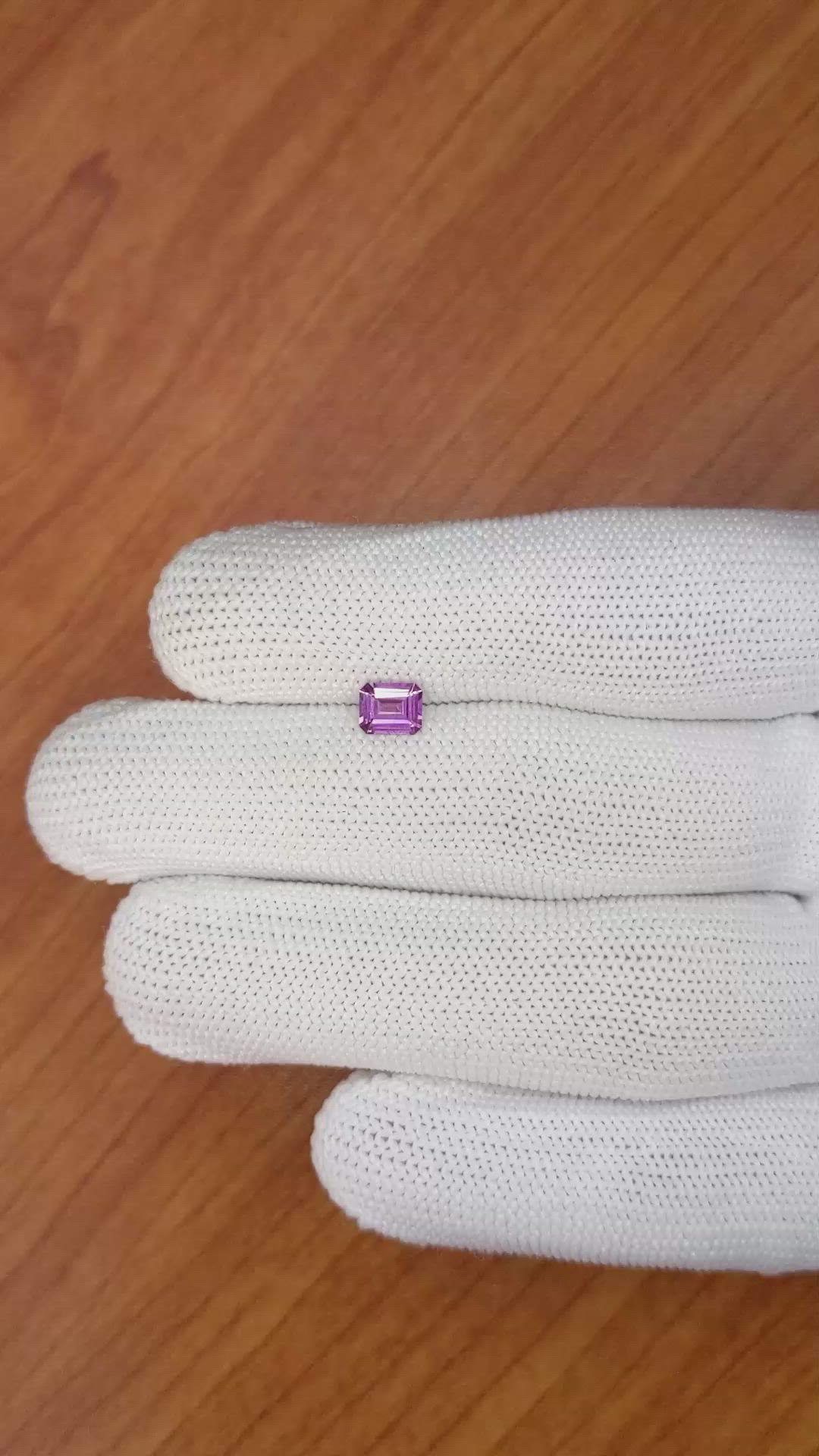 0.61 Ct. Purplish Pink Sapphire from Ceylon (Sri Lanka) Size Video