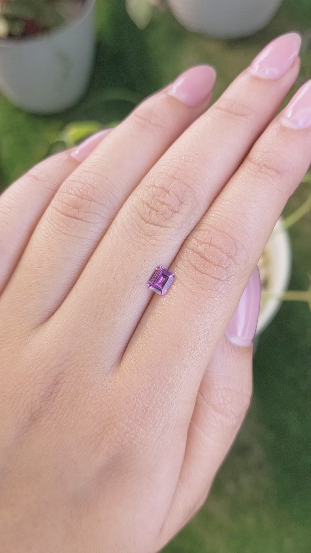 0.61 Ct. Purplish Pink Sapphire from Ceylon (Sri Lanka) Size Video