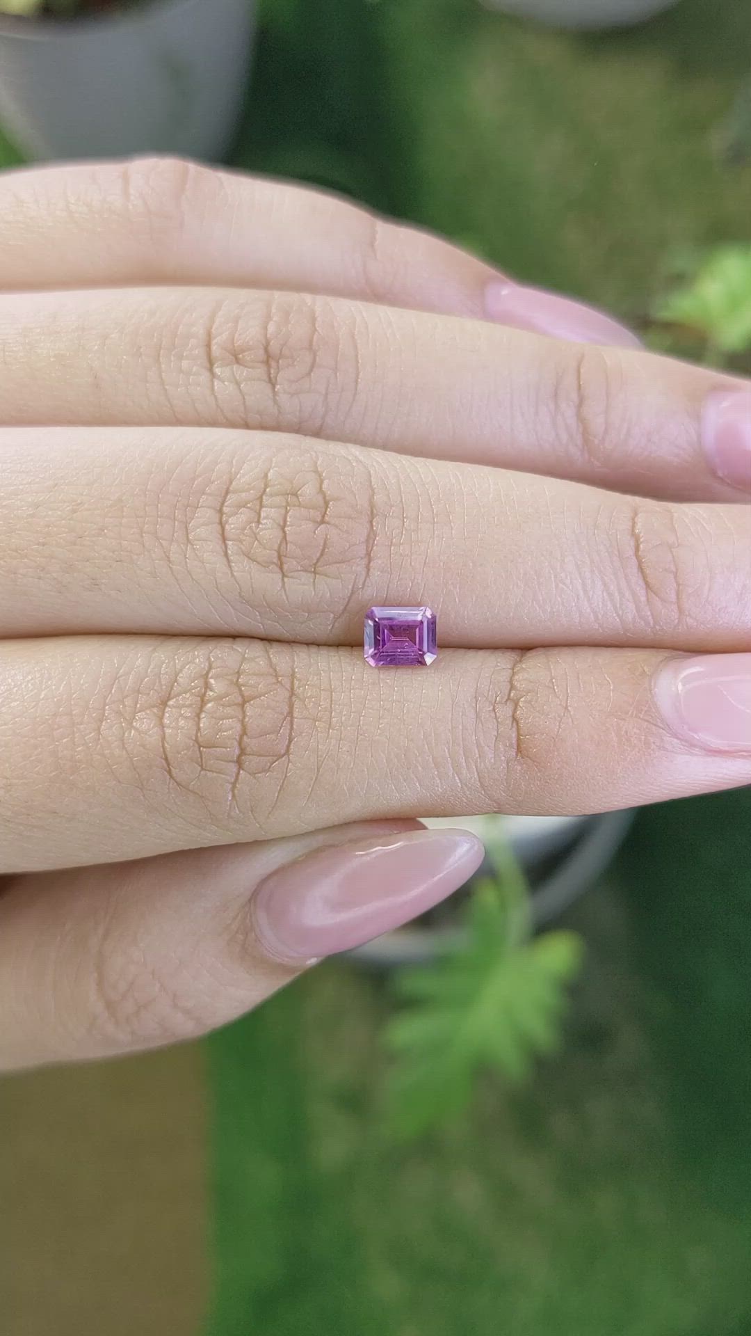 0.61 Ct. Purplish Pink Sapphire from Ceylon (Sri Lanka) Size Video