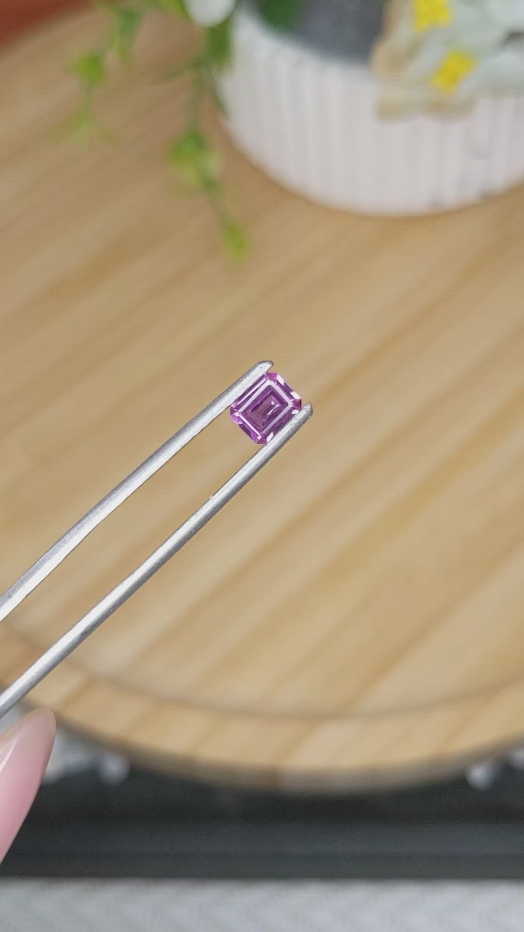 0.61 Ct. Purplish Pink Sapphire from Ceylon (Sri Lanka) Size Video