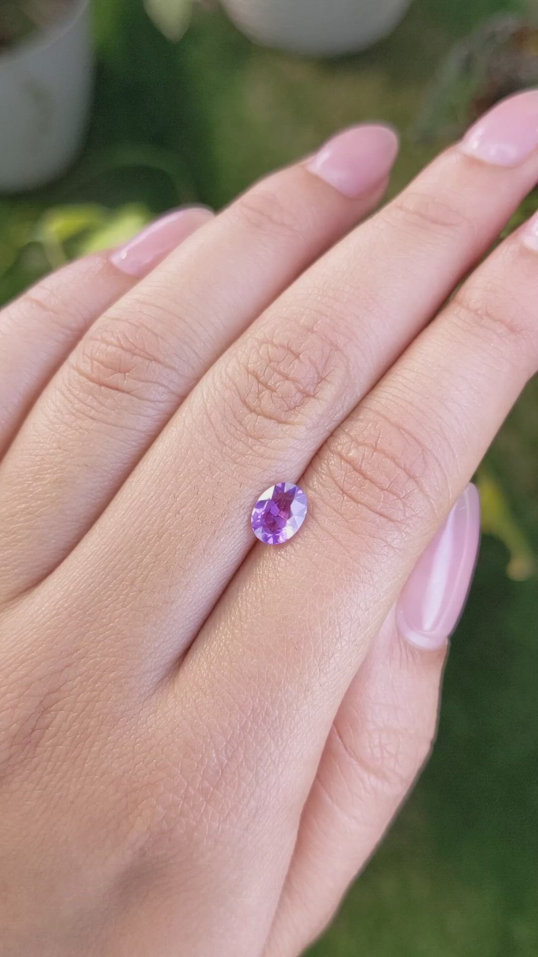 0.99 Ct. Pinkish Purple Sapphire from Ceylon (Sri Lanka) Size Video