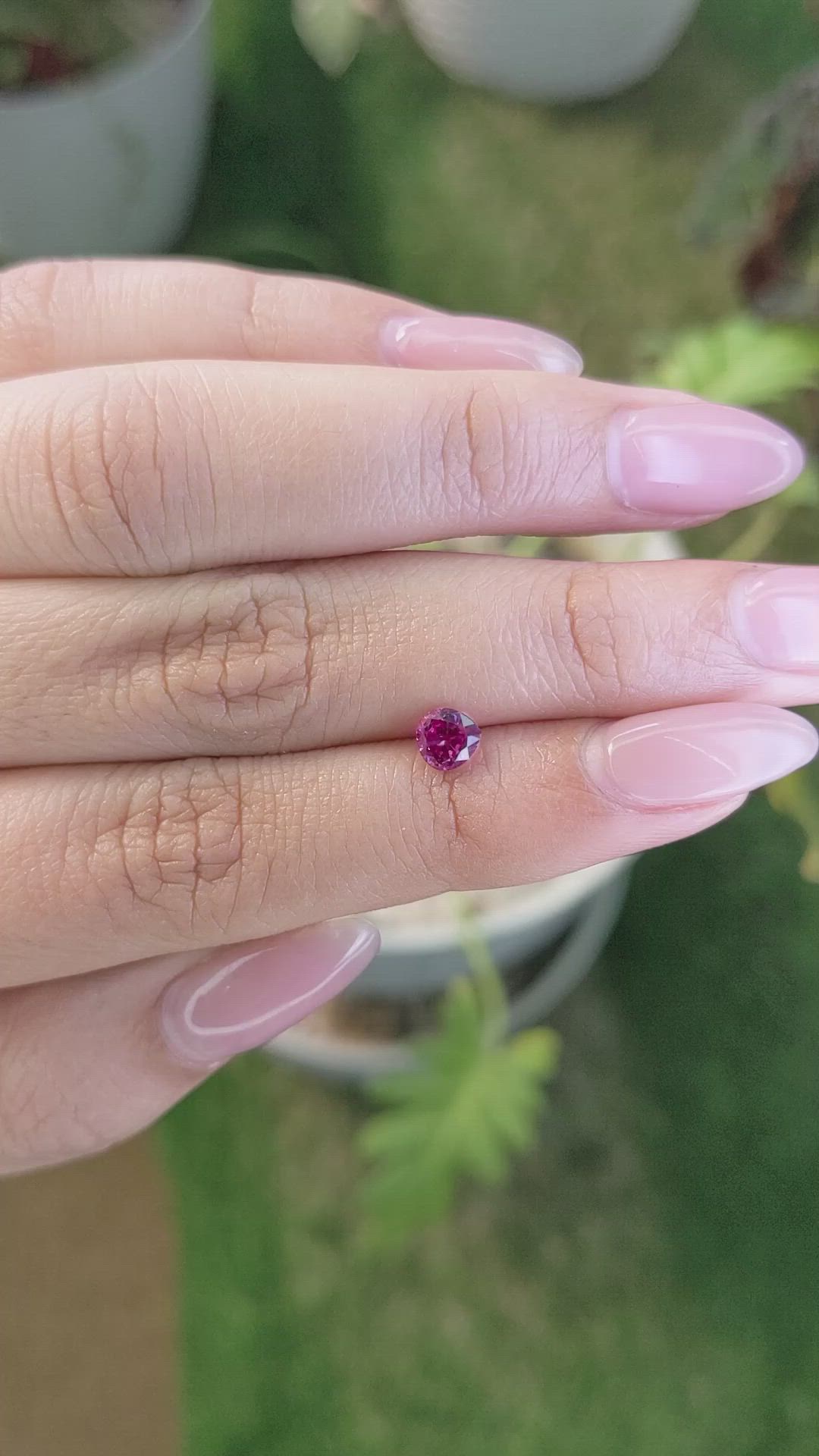 0.62 Ct. Purplish Pink Sapphire from Ceylon (Sri Lanka) Size Video
