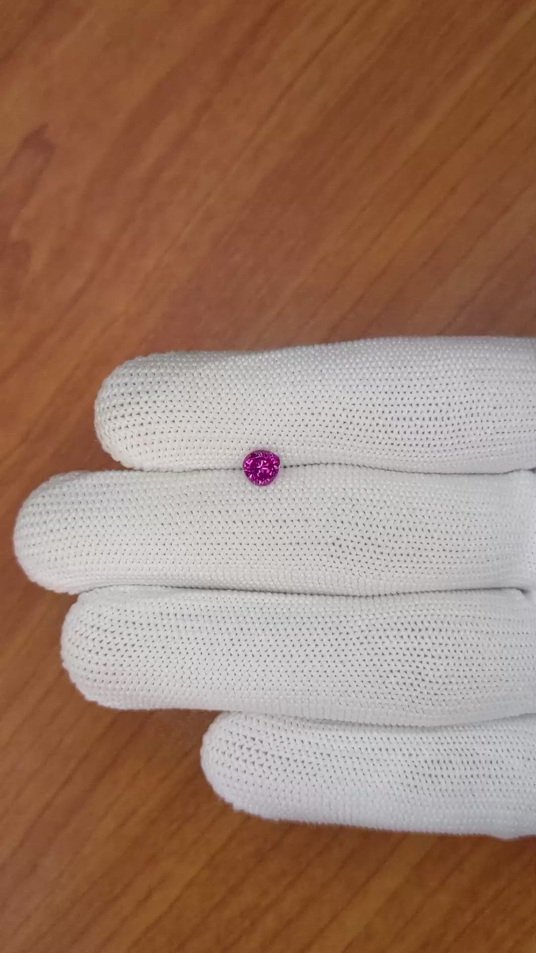 0.62 Ct. Purplish Pink Sapphire from Ceylon (Sri Lanka) Size Video
