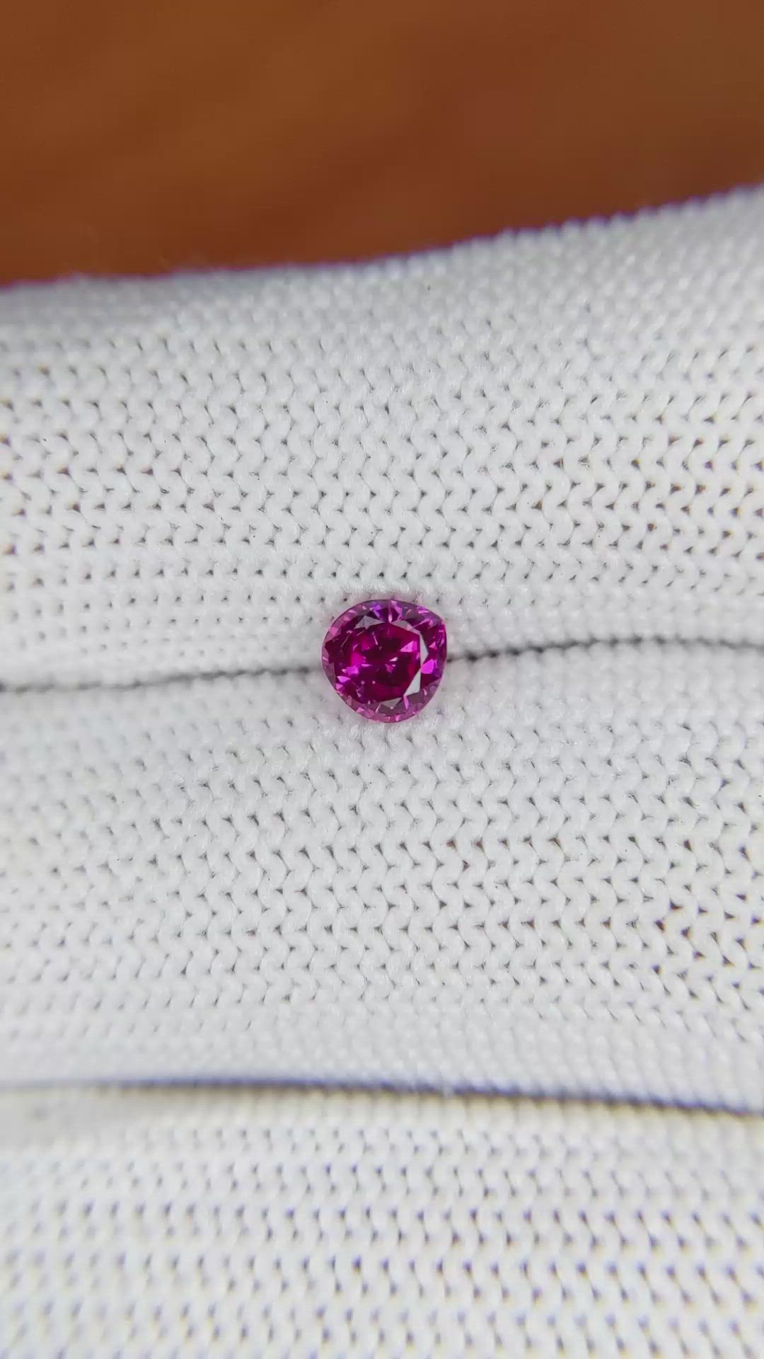 0.62 Ct. Purplish Pink Sapphire from Ceylon (Sri Lanka) Size Video