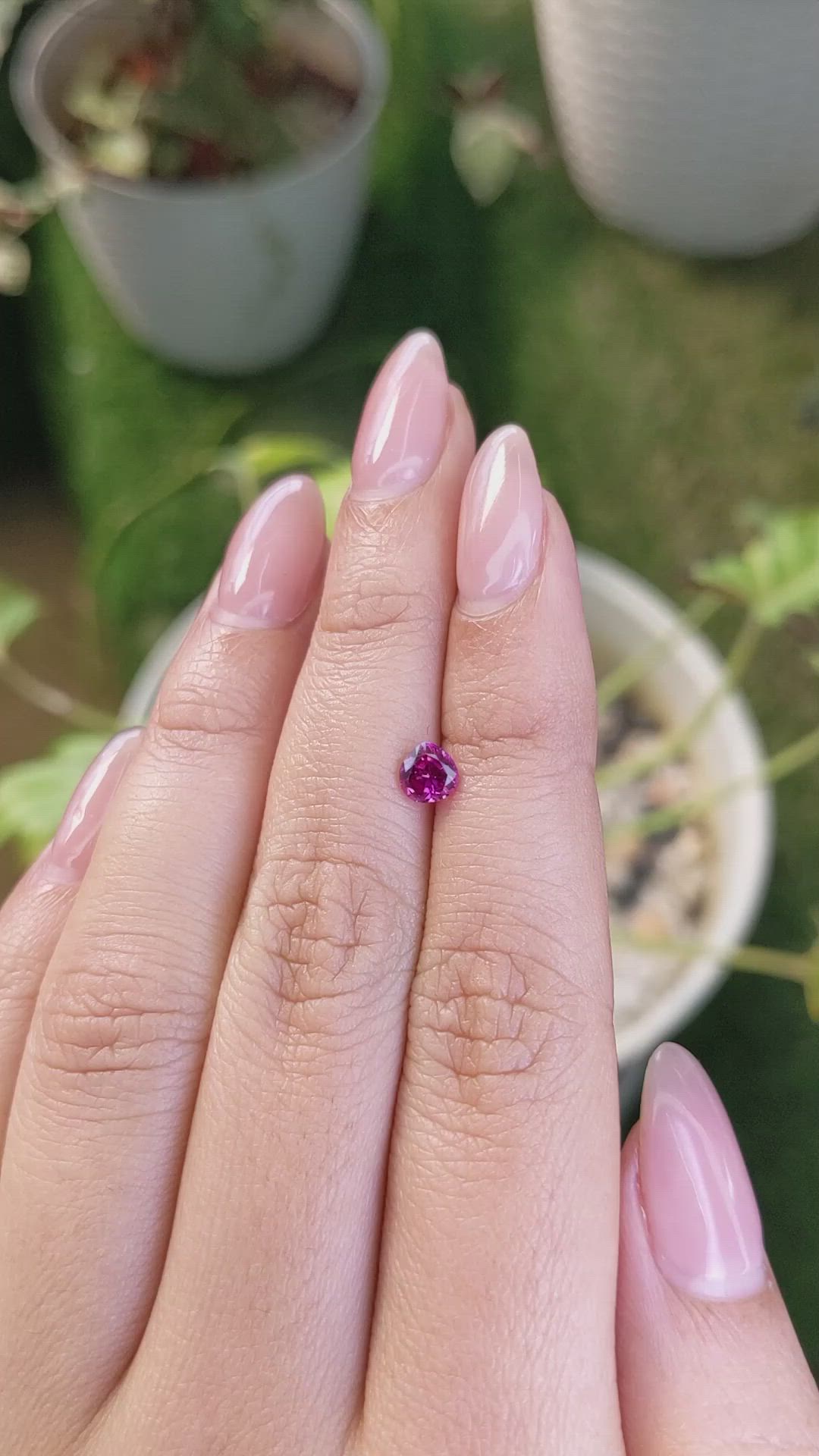 0.62 Ct. Purplish Pink Sapphire from Ceylon (Sri Lanka) Size Video