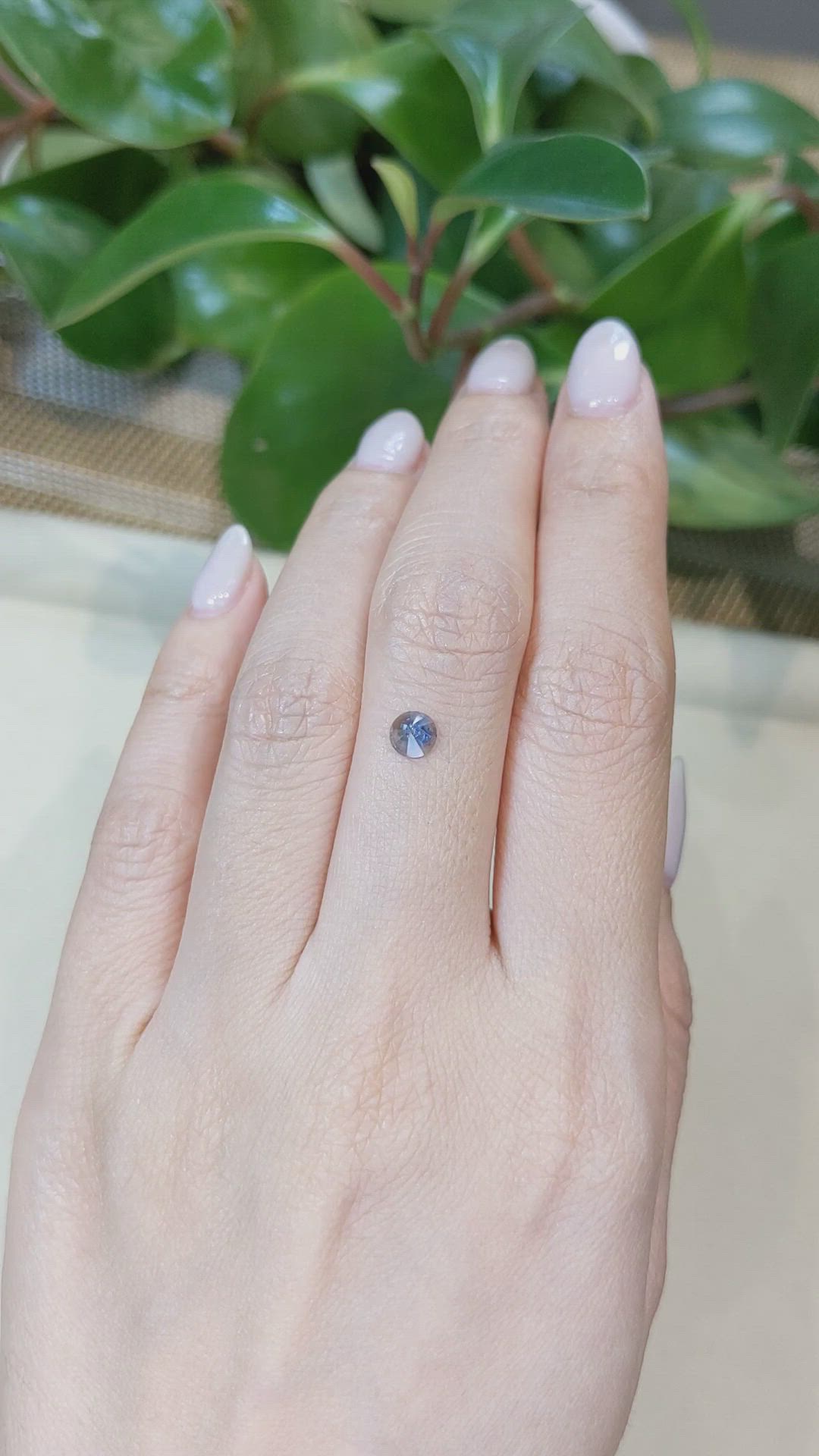 0.39 Ct. Greyish Blue Sapphire from Montana Size Video