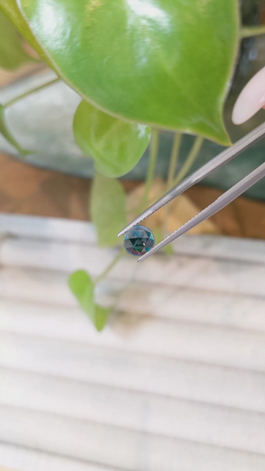 0.79 Ct. Greenish Blue Sapphire from Montana Size Video