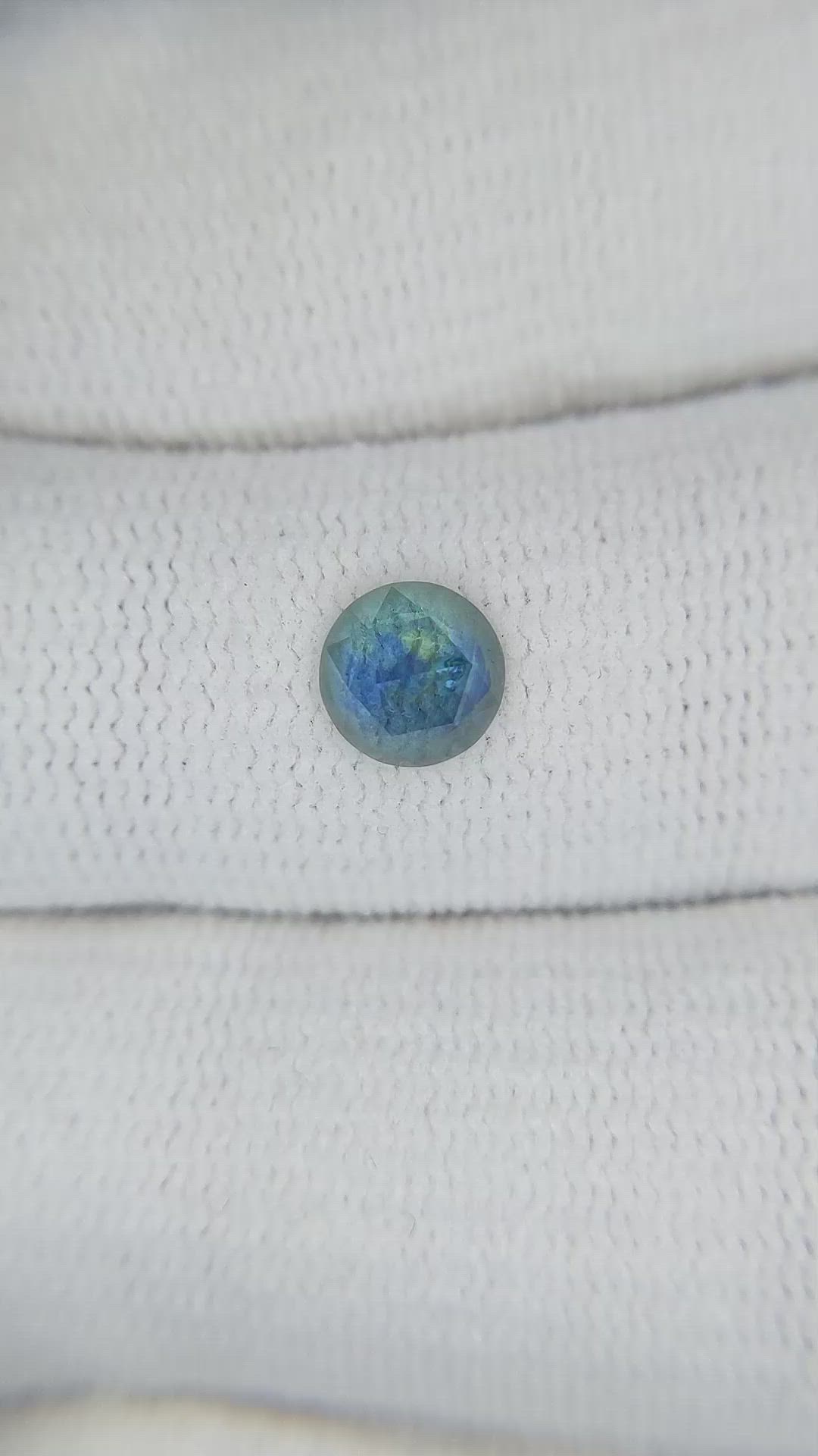 0.79 Ct. Greenish Blue Sapphire from Montana Size Video