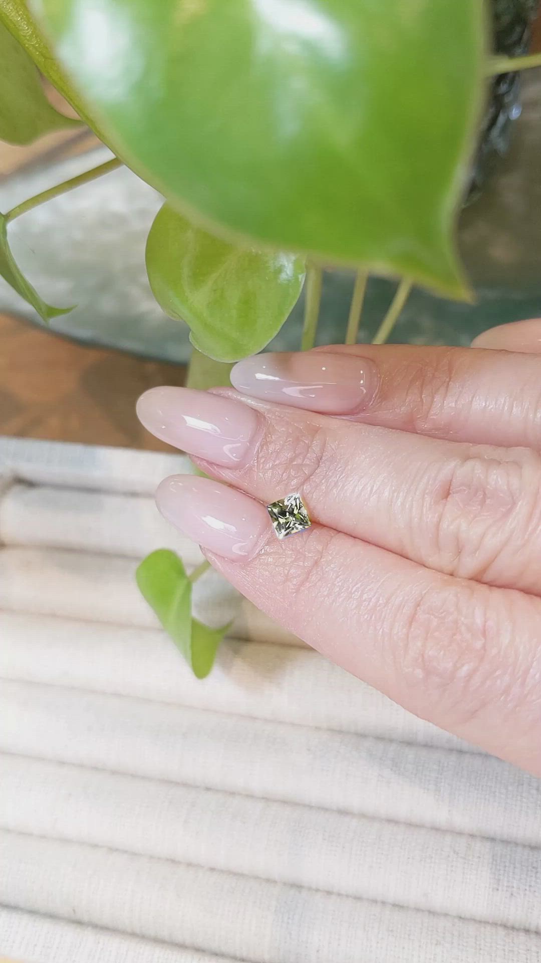 0.82 Ct. Yellowish Green Sapphire from Montana Size Video