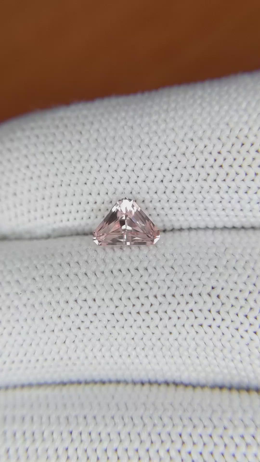 0.98 Ct. Peach Sapphire from Ceylon (Sri Lanka) Size Video