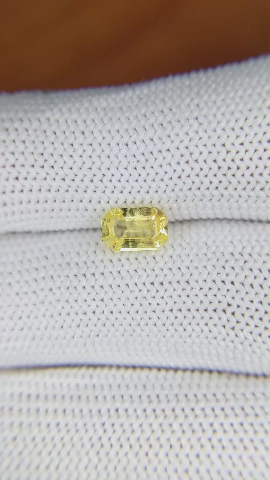 1.33 Ct. Yellow Sapphire from Ceylon (Sri Lanka) Size Video