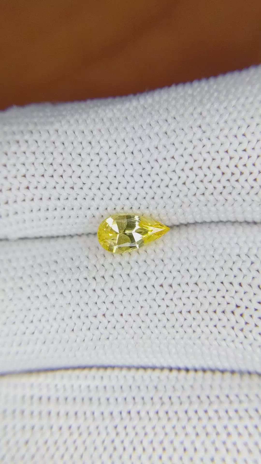 0.89 Ct. Yellow Sapphire from Ceylon (Sri Lanka) Size Video