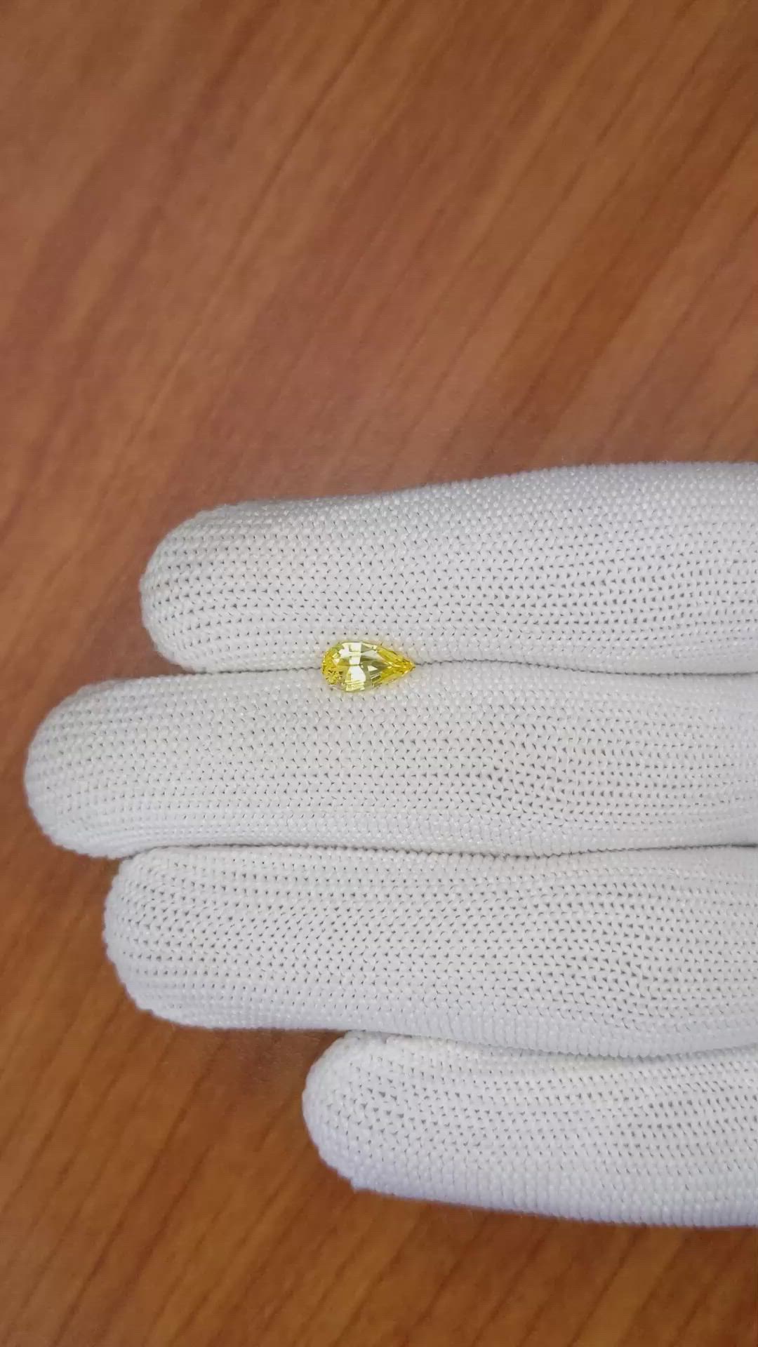 0.89 Ct. Yellow Sapphire from Ceylon (Sri Lanka) Size Video