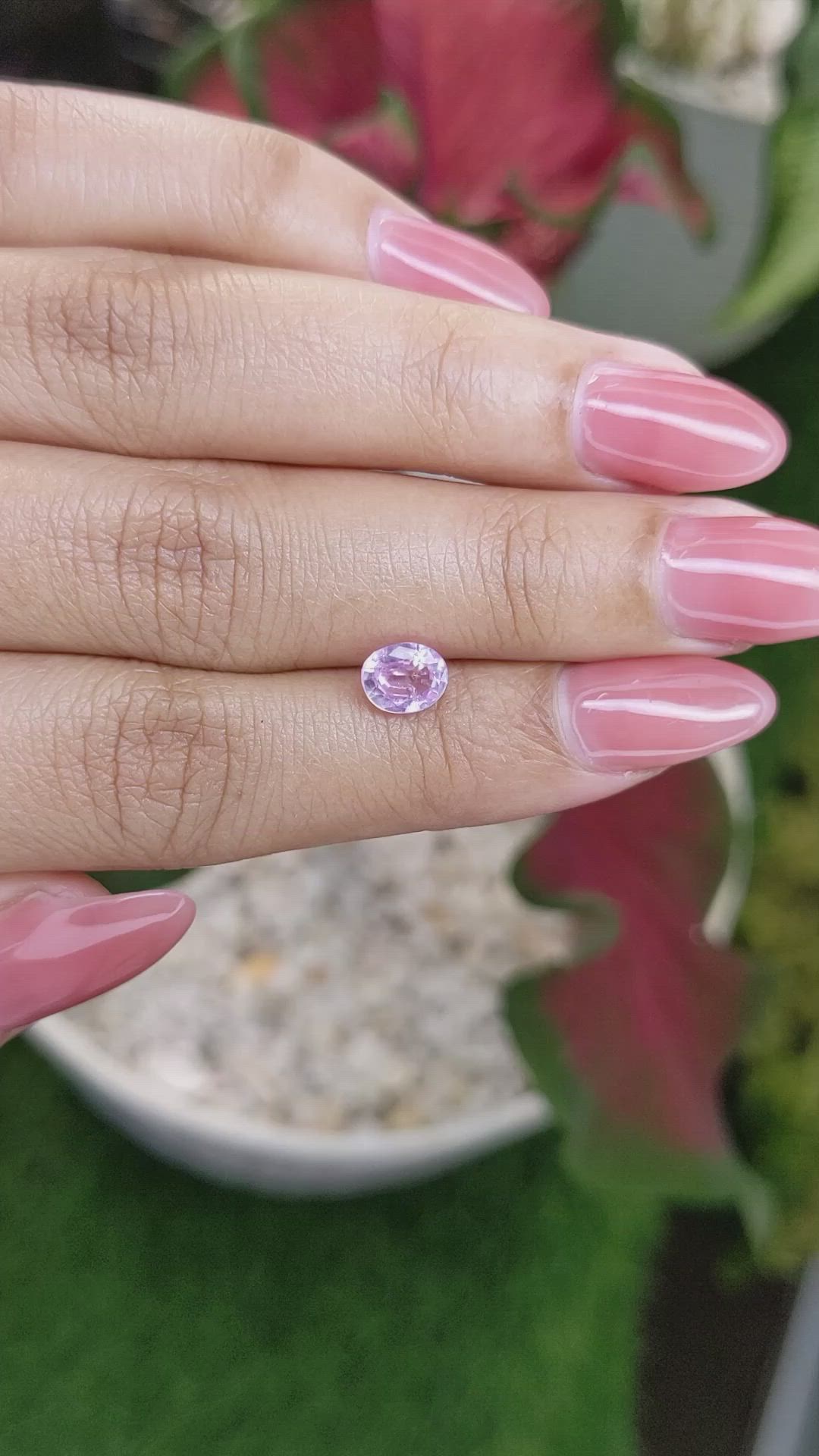 1.18 Ct. Purplish Pink Sapphire from Ceylon (Sri Lanka) Size Video