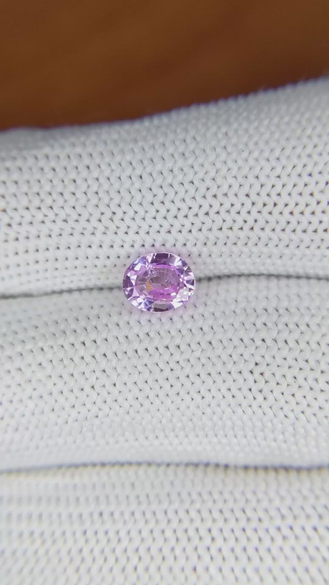 1.18 Ct. Purplish Pink Sapphire from Ceylon (Sri Lanka) Size Video