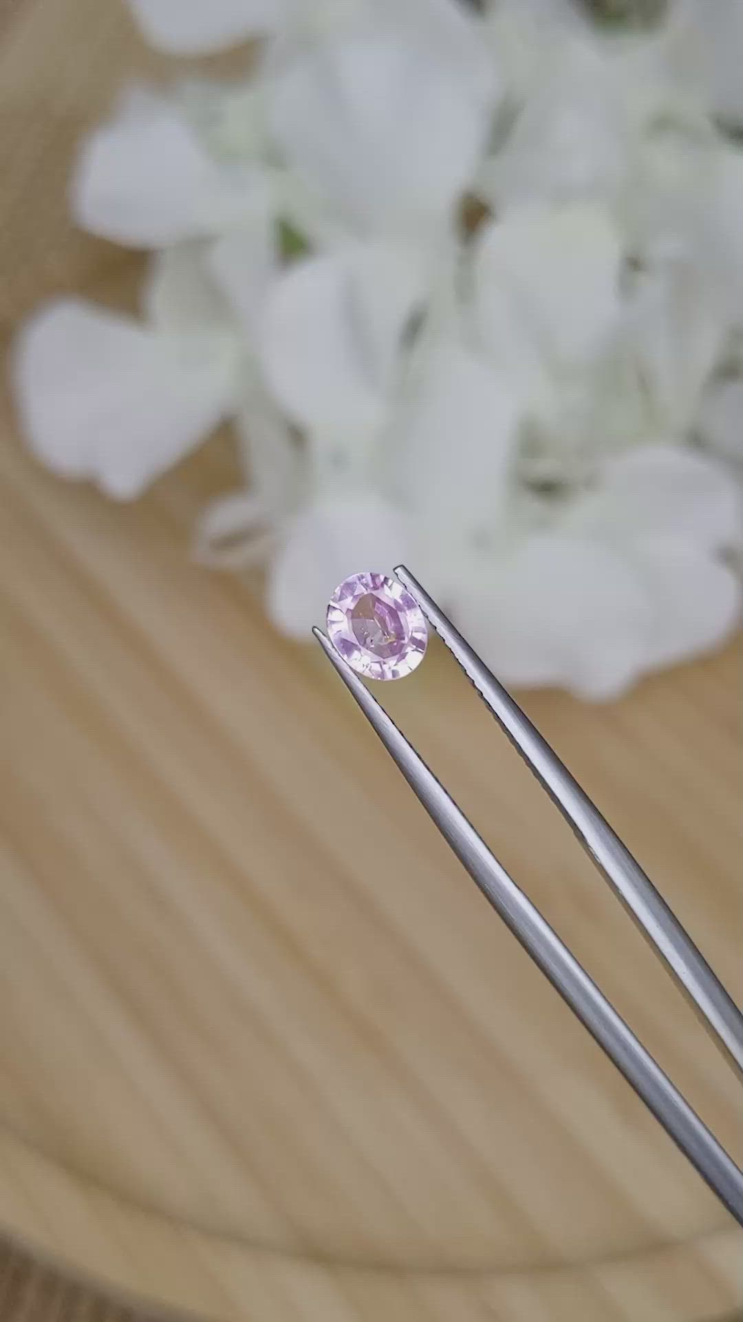 1.18 Ct. Purplish Pink Sapphire from Ceylon (Sri Lanka) Size Video