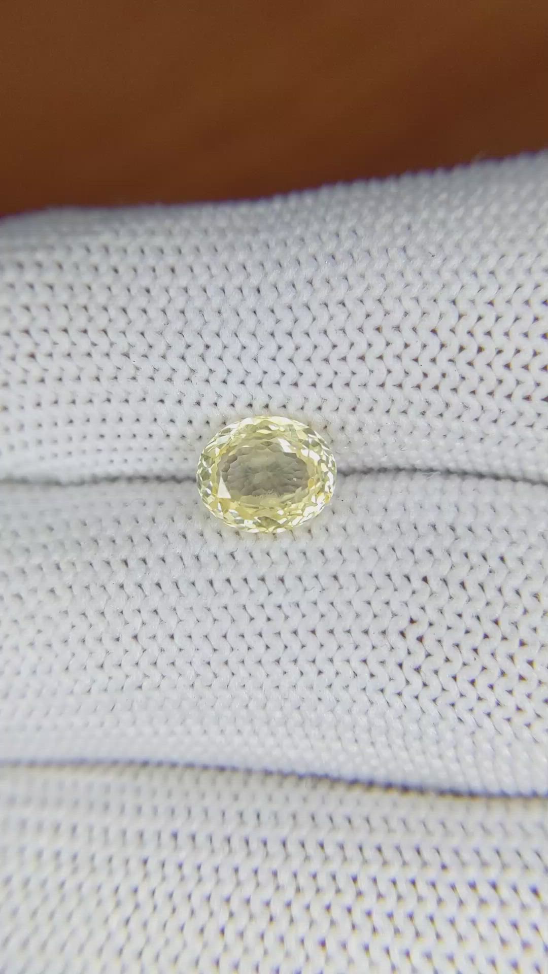 1.43 Ct. Yellow Sapphire from Ceylon (Sri Lanka) Size Video