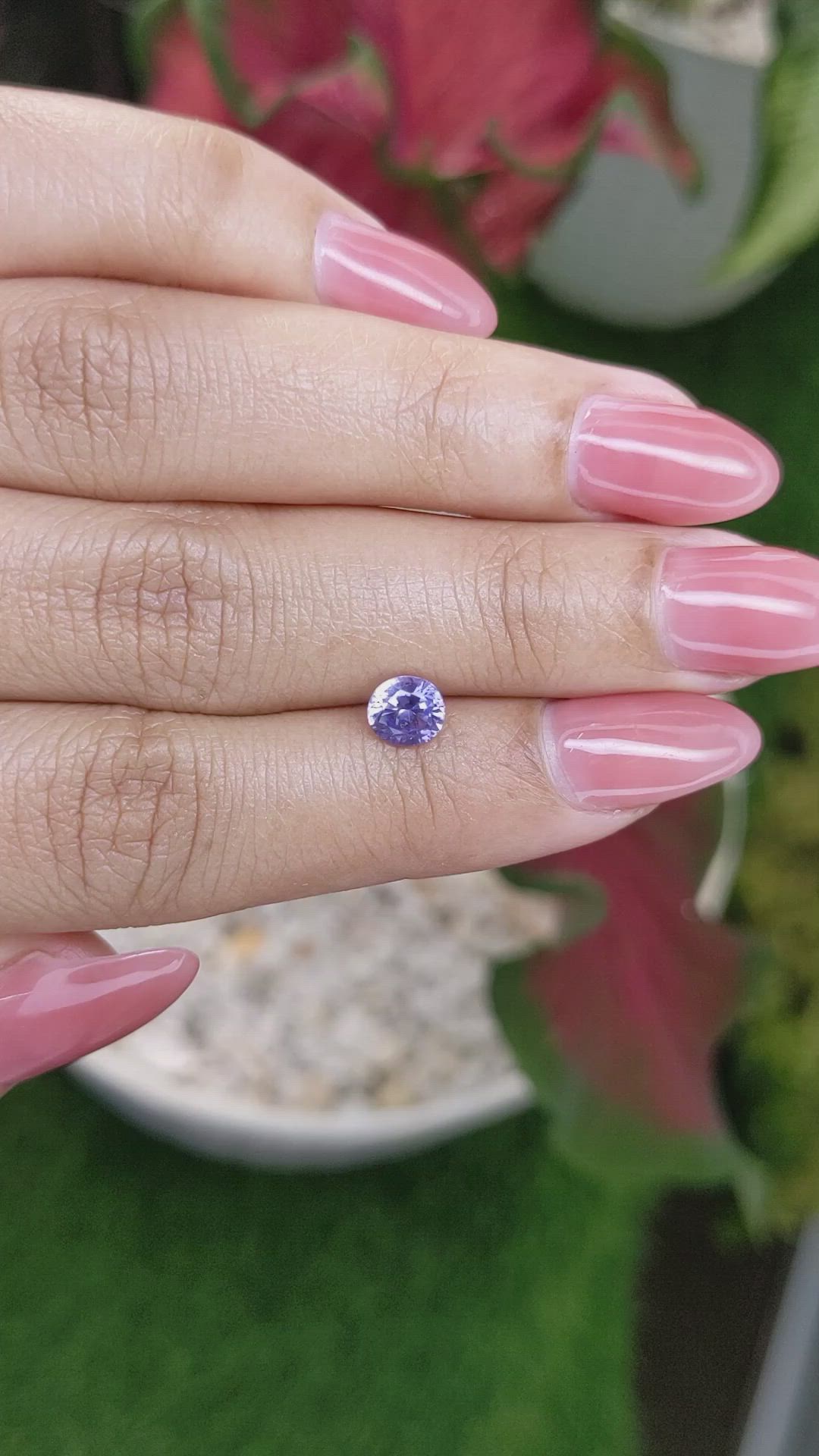 0.89 Ct. Violet Sapphire from Ceylon (Sri Lanka) Size Video