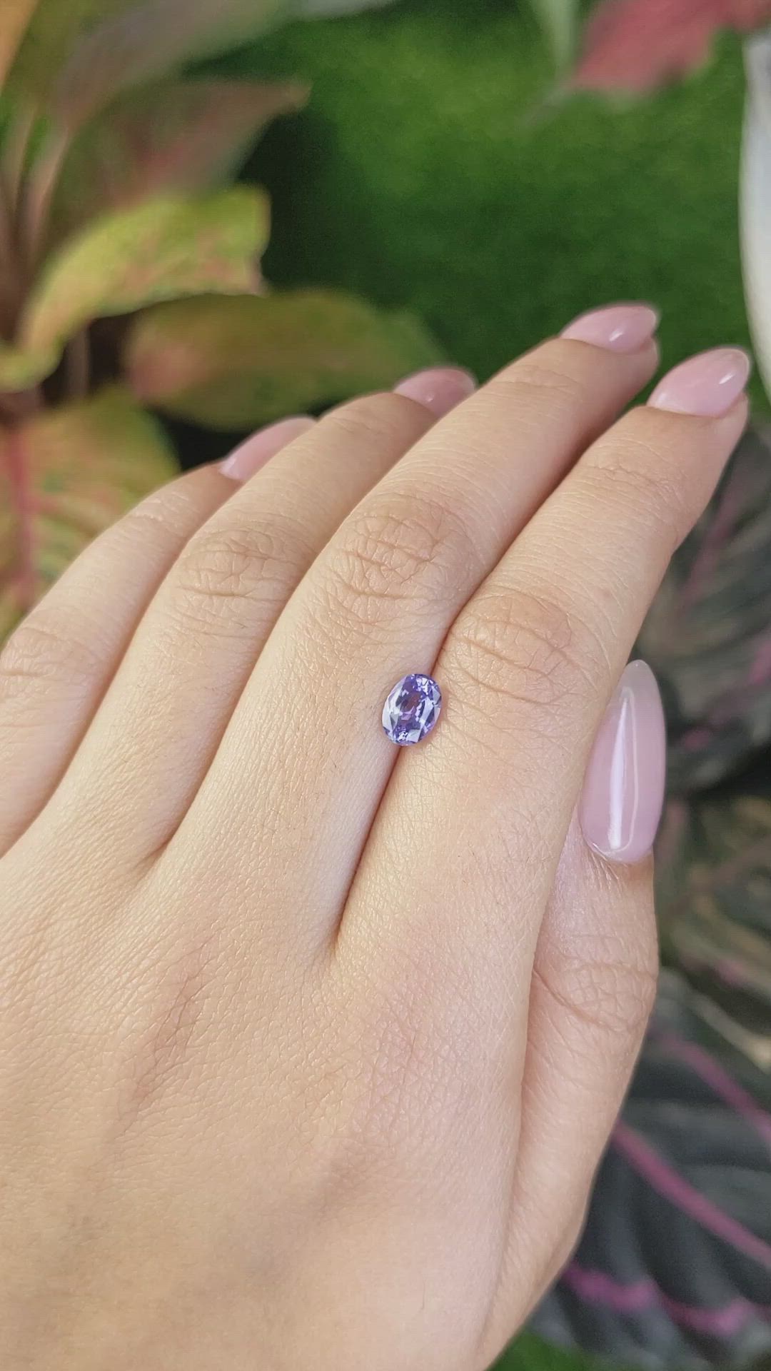 0.96 Ct. Bluish Purple Sapphire from Ceylon (Sri Lanka) Size Video