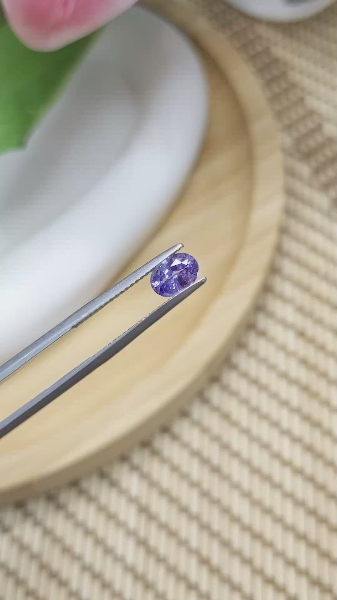 0.96 Ct. Bluish Purple Sapphire from Ceylon (Sri Lanka) Size Video