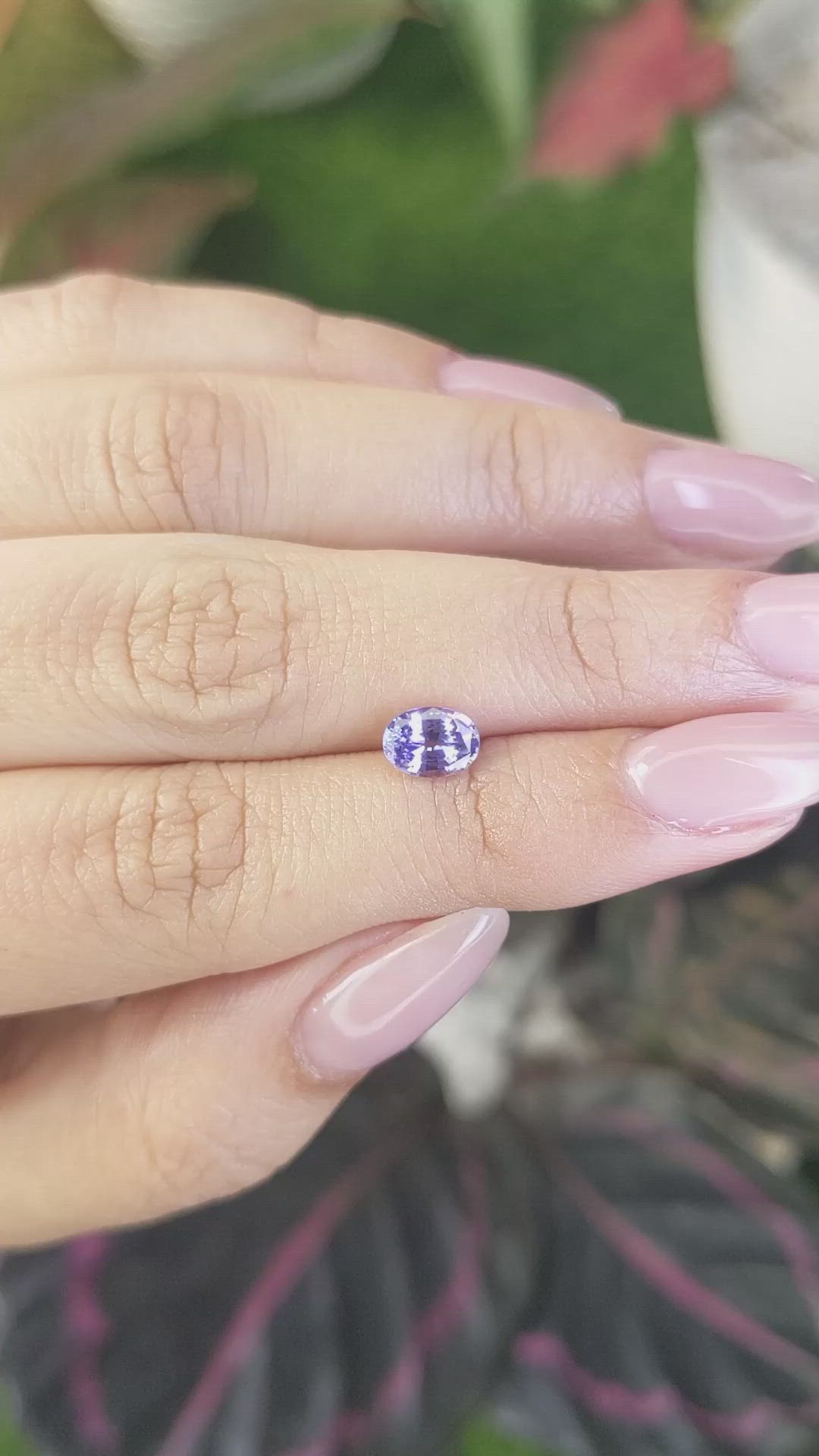 0.96 Ct. Bluish Purple Sapphire from Ceylon (Sri Lanka) Size Video