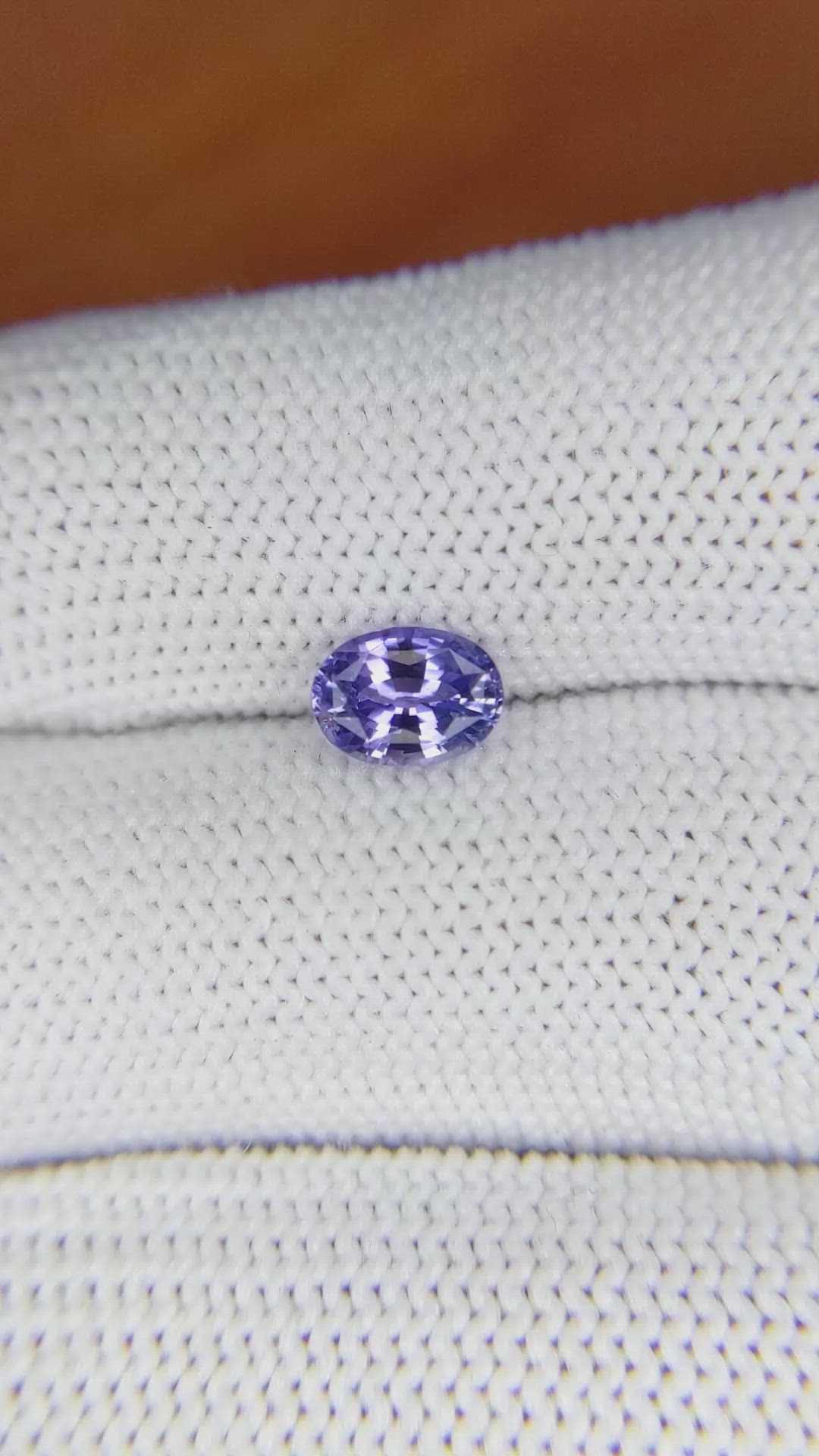 0.96 Ct. Bluish Purple Sapphire from Ceylon (Sri Lanka) Size Video