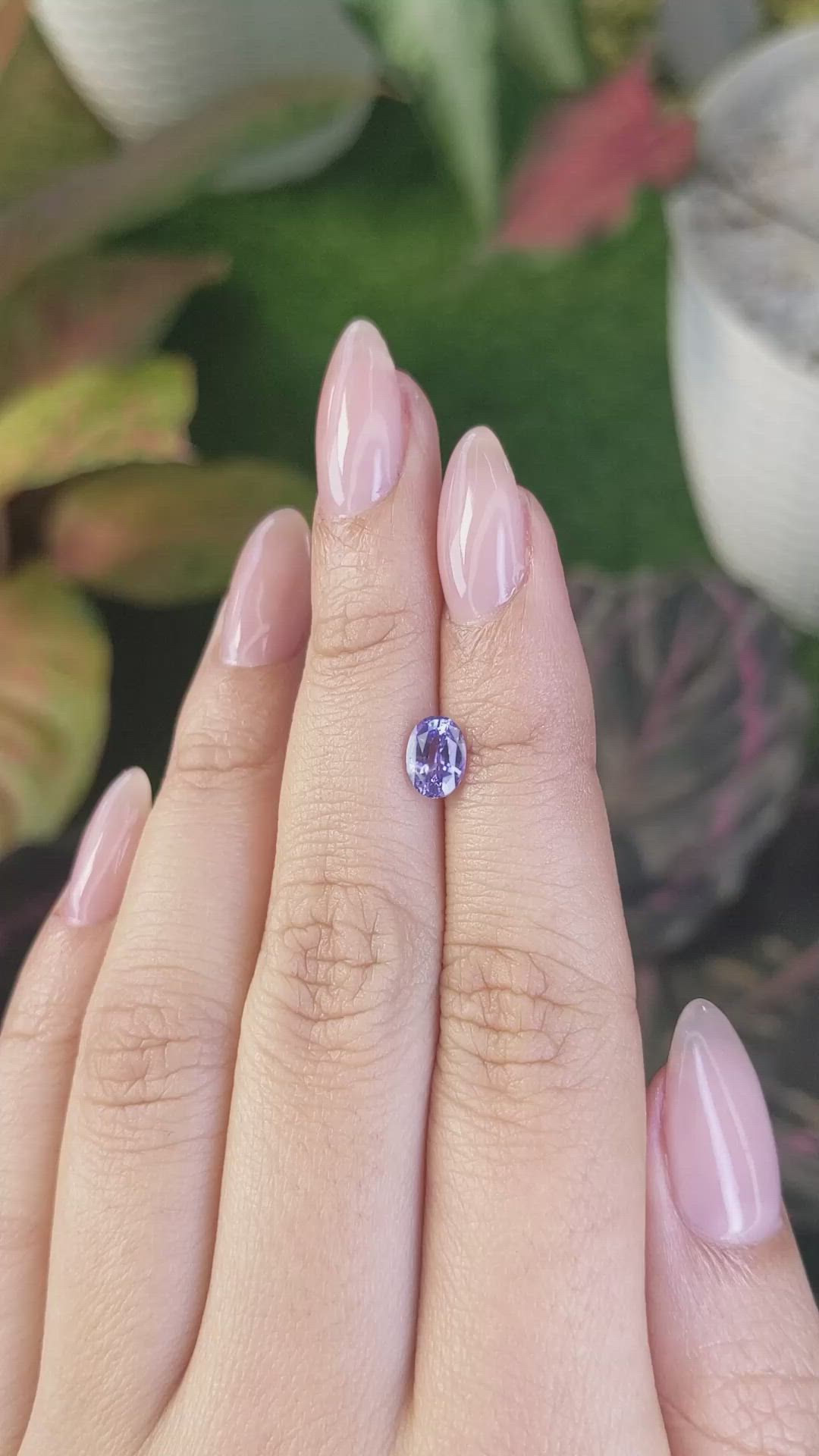 0.96 Ct. Bluish Purple Sapphire from Ceylon (Sri Lanka) Size Video