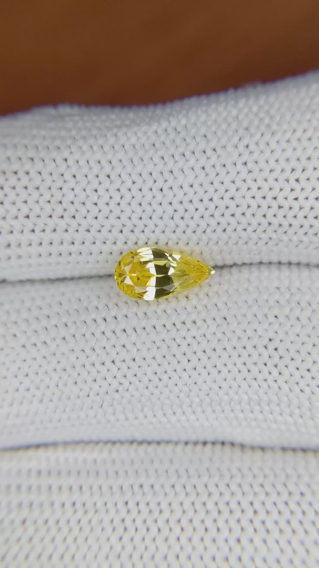 1.30 Ct. Yellow Sapphire from Ceylon (Sri Lanka) Size Video