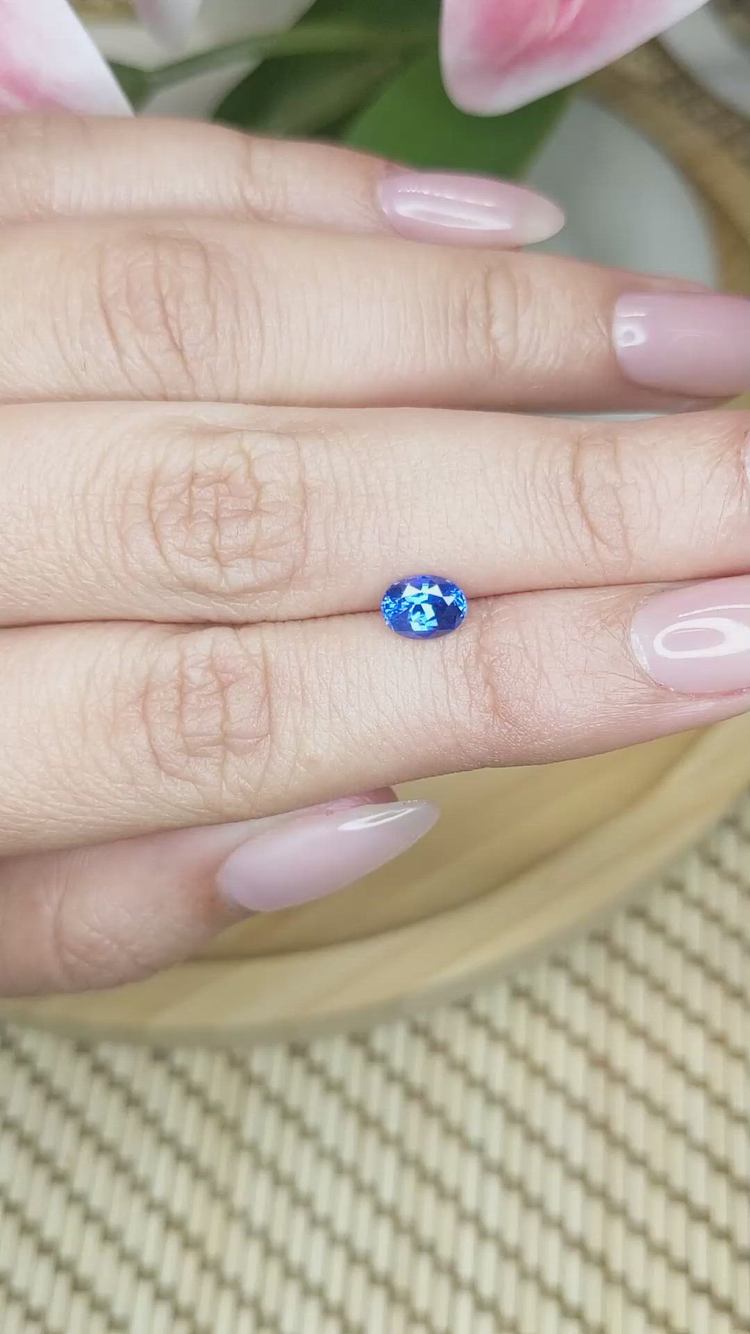 0.83 Ct. Blue Sapphire from Ceylon (Sri Lanka) Size Video