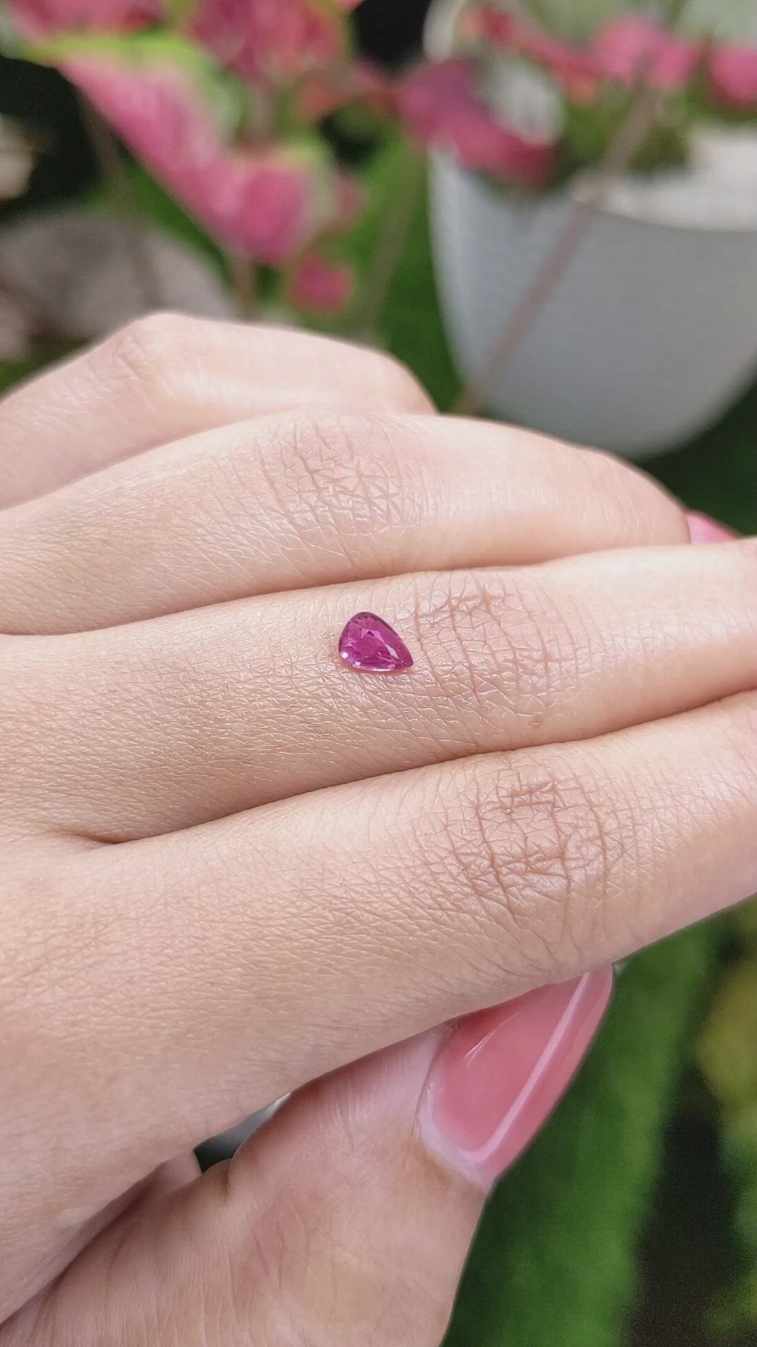 0.59 Ct. Pink Sapphire from Ceylon (Sri Lanka) Size Video