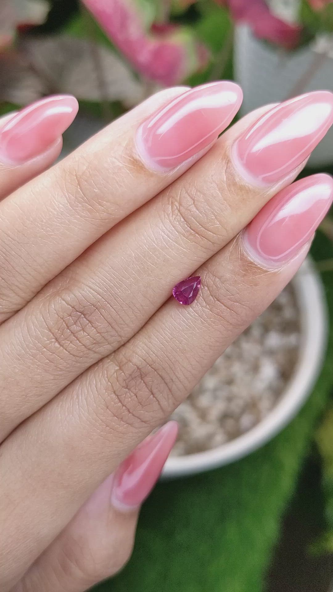 0.59 Ct. Pink Sapphire from Ceylon (Sri Lanka) Size Video
