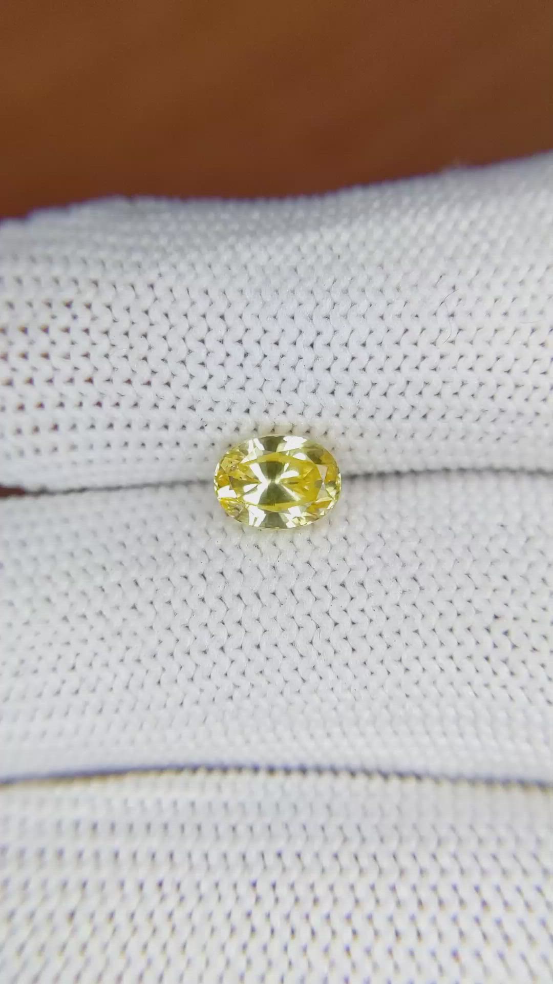1.33 Ct. Yellow Sapphire from Ceylon (Sri Lanka) Size Video