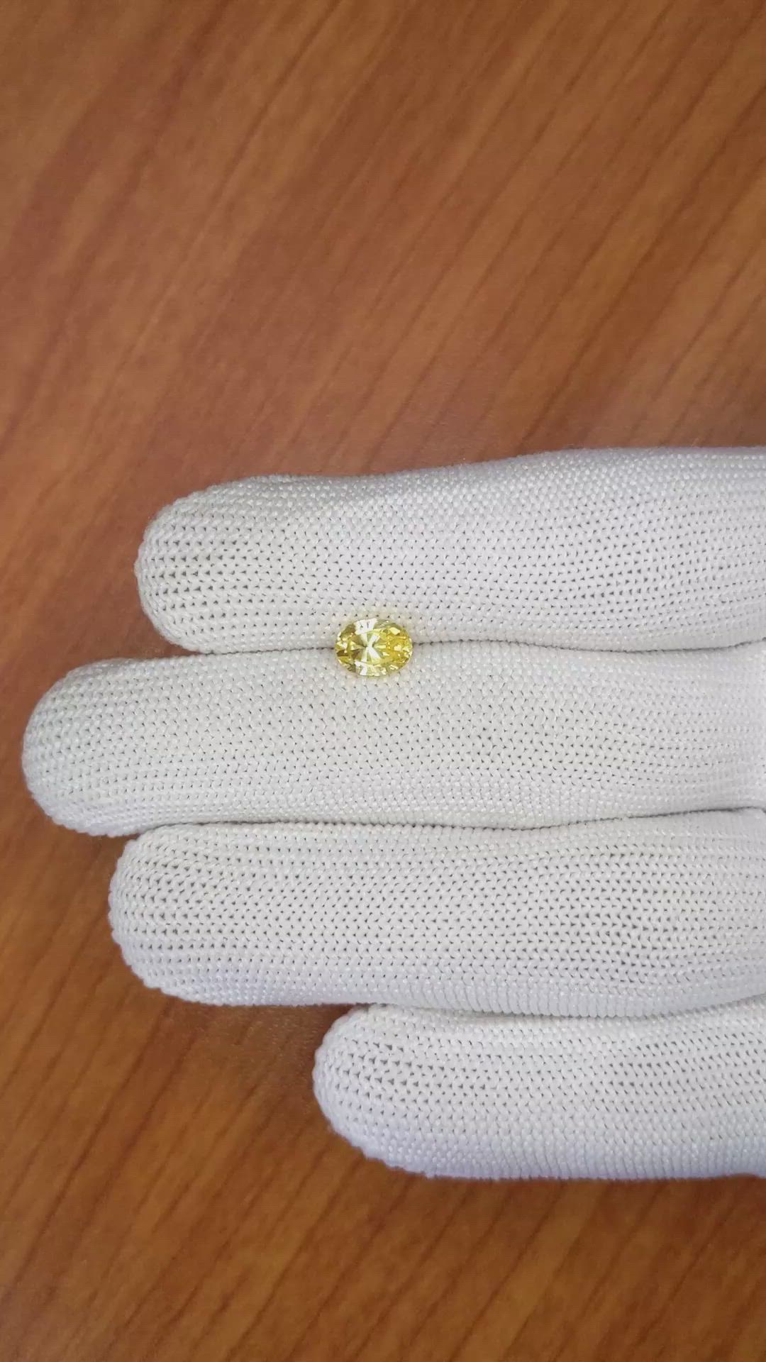 1.33 Ct. Yellow Sapphire from Ceylon (Sri Lanka) Size Video
