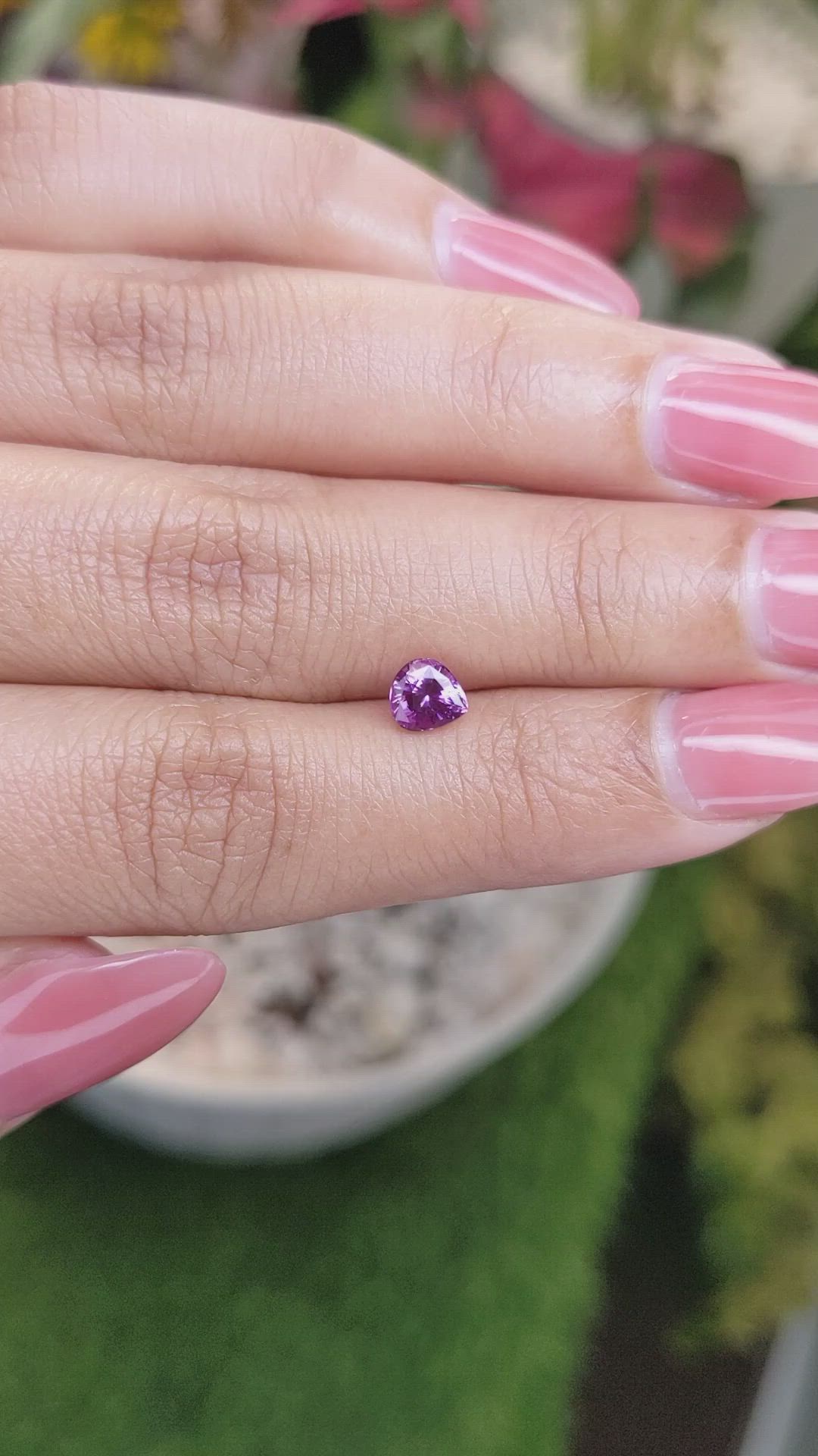 0.72 Ct. Pinkish Purple Sapphire from Ceylon (Sri Lanka) Size Video