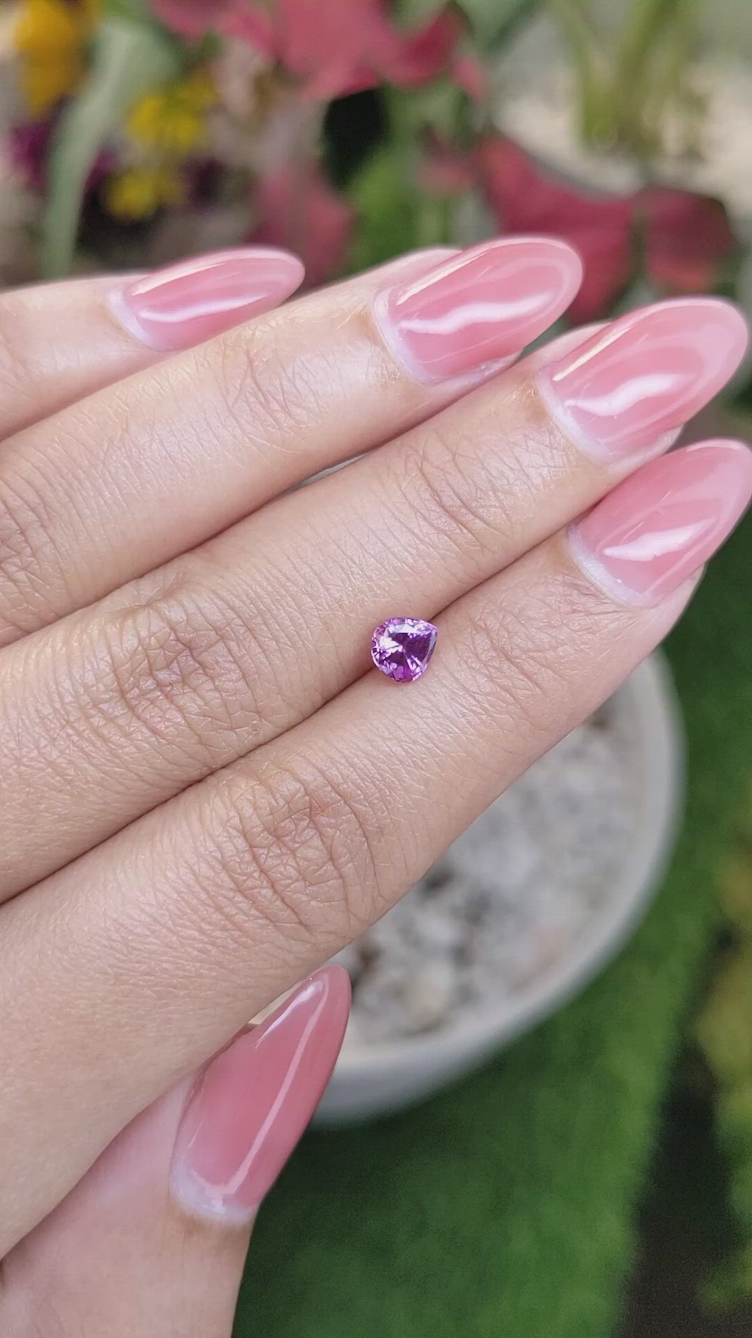 0.72 Ct. Pinkish Purple Sapphire from Ceylon (Sri Lanka) Size Video