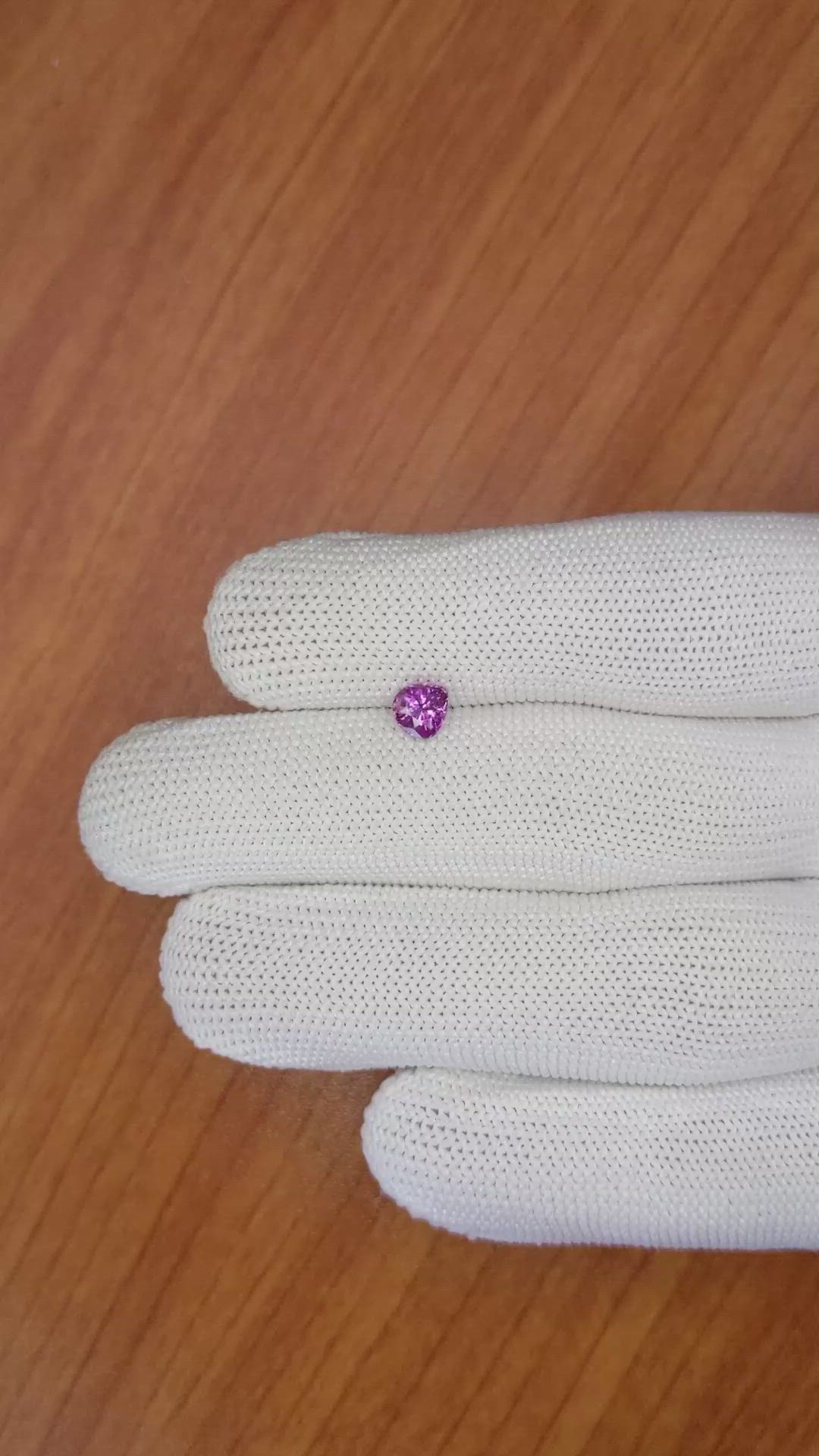 0.72 Ct. Pinkish Purple Sapphire from Ceylon (Sri Lanka) Size Video