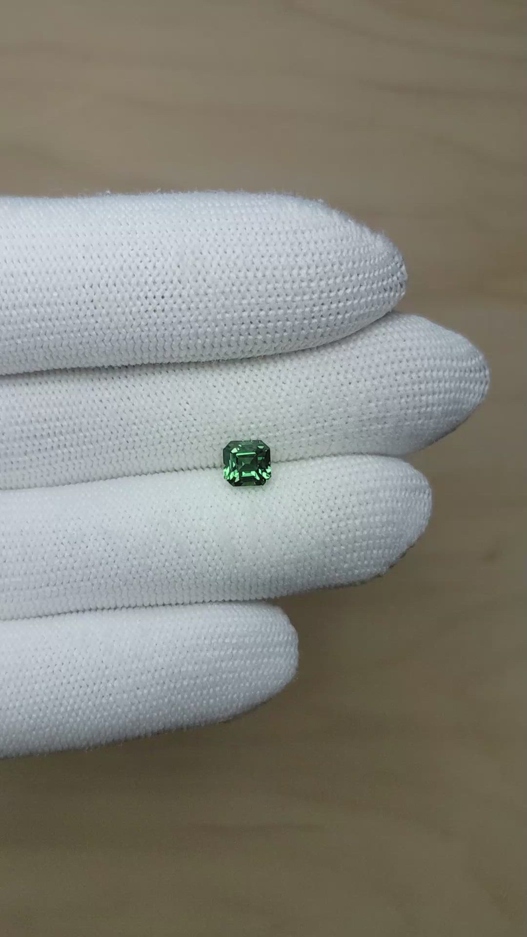 1.56 Ct. Bluish Green Sapphire from Madagascar Size Video