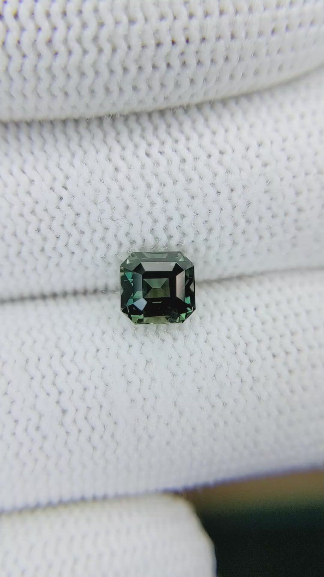 1.56 Ct. Bluish Green Sapphire from Madagascar Size Video