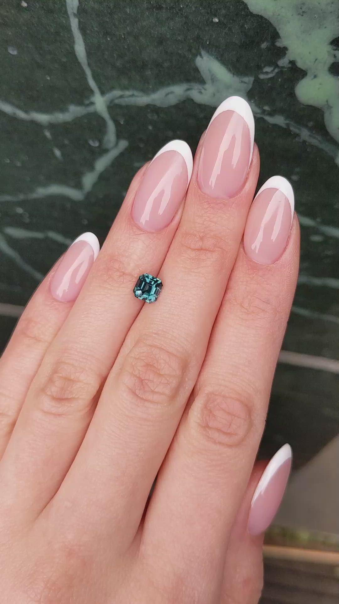 1.56 Ct. Bluish Green Sapphire from Madagascar Size Video